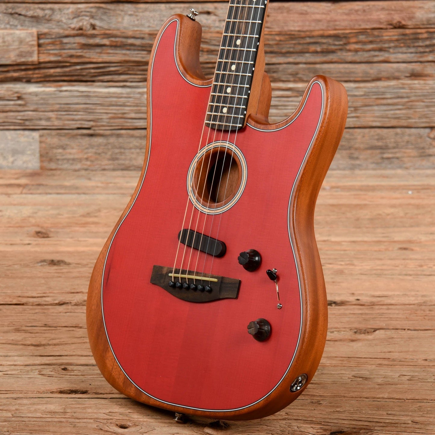 Fender American Acoustasonic Stratocaster Dakota Red 2020 Acoustic Guitars / Built-in Electronics