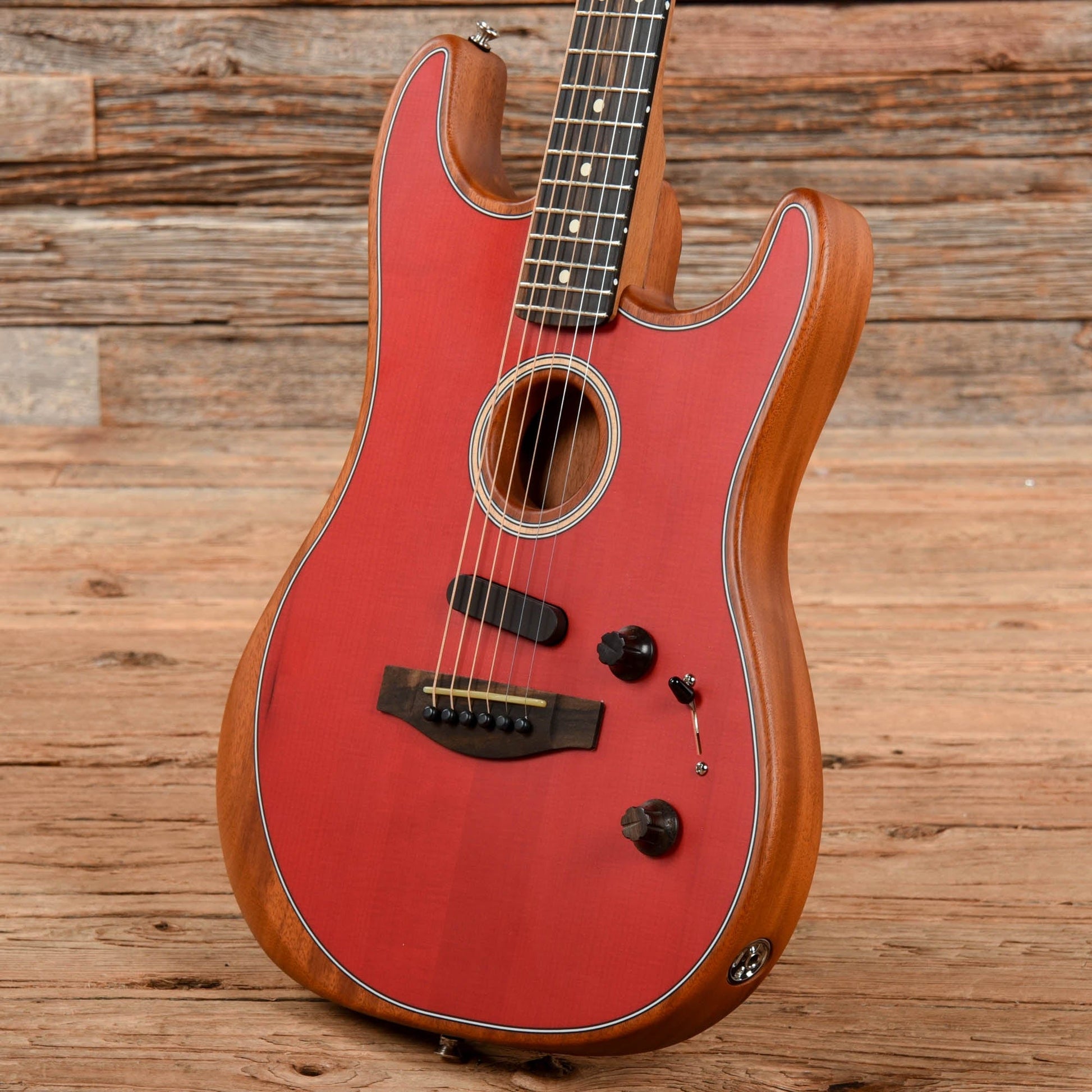 Fender American Acoustasonic Stratocaster Dakota Red 2020 Acoustic Guitars / Built-in Electronics