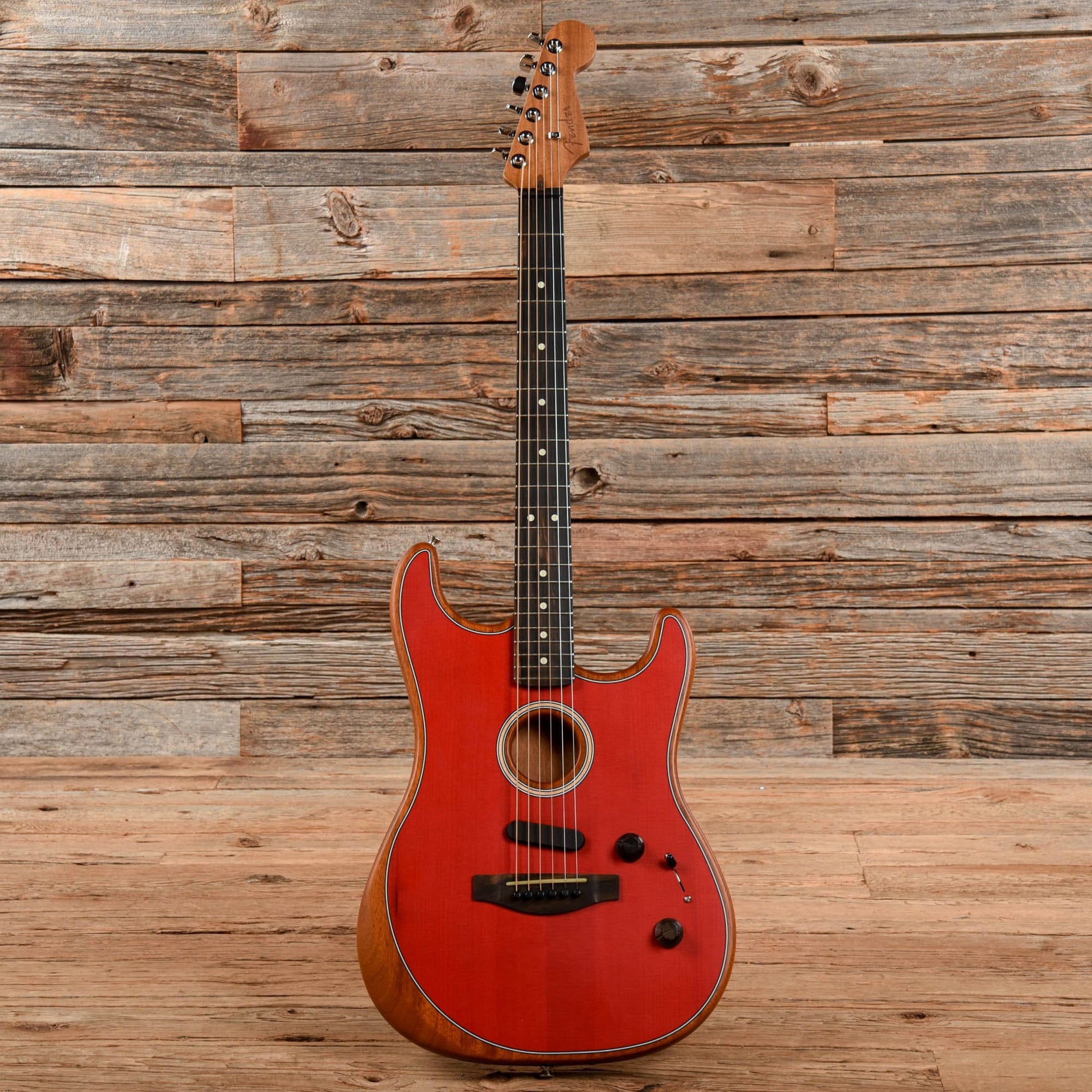 Fender American Acoustasonic Stratocaster Dakota Red 2020 Acoustic Guitars / Built-in Electronics