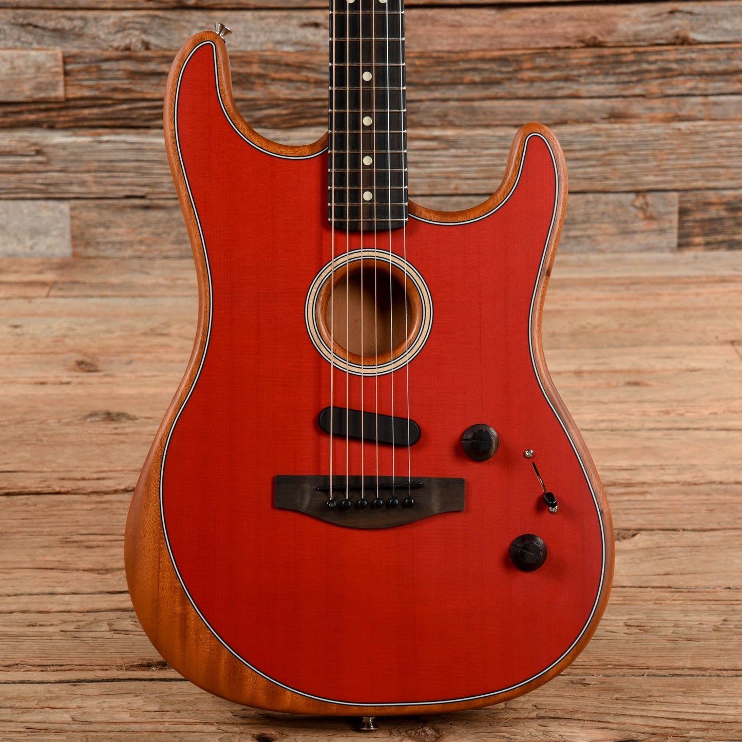 Fender American Acoustasonic Stratocaster Dakota Red 2020 Acoustic Guitars / Built-in Electronics