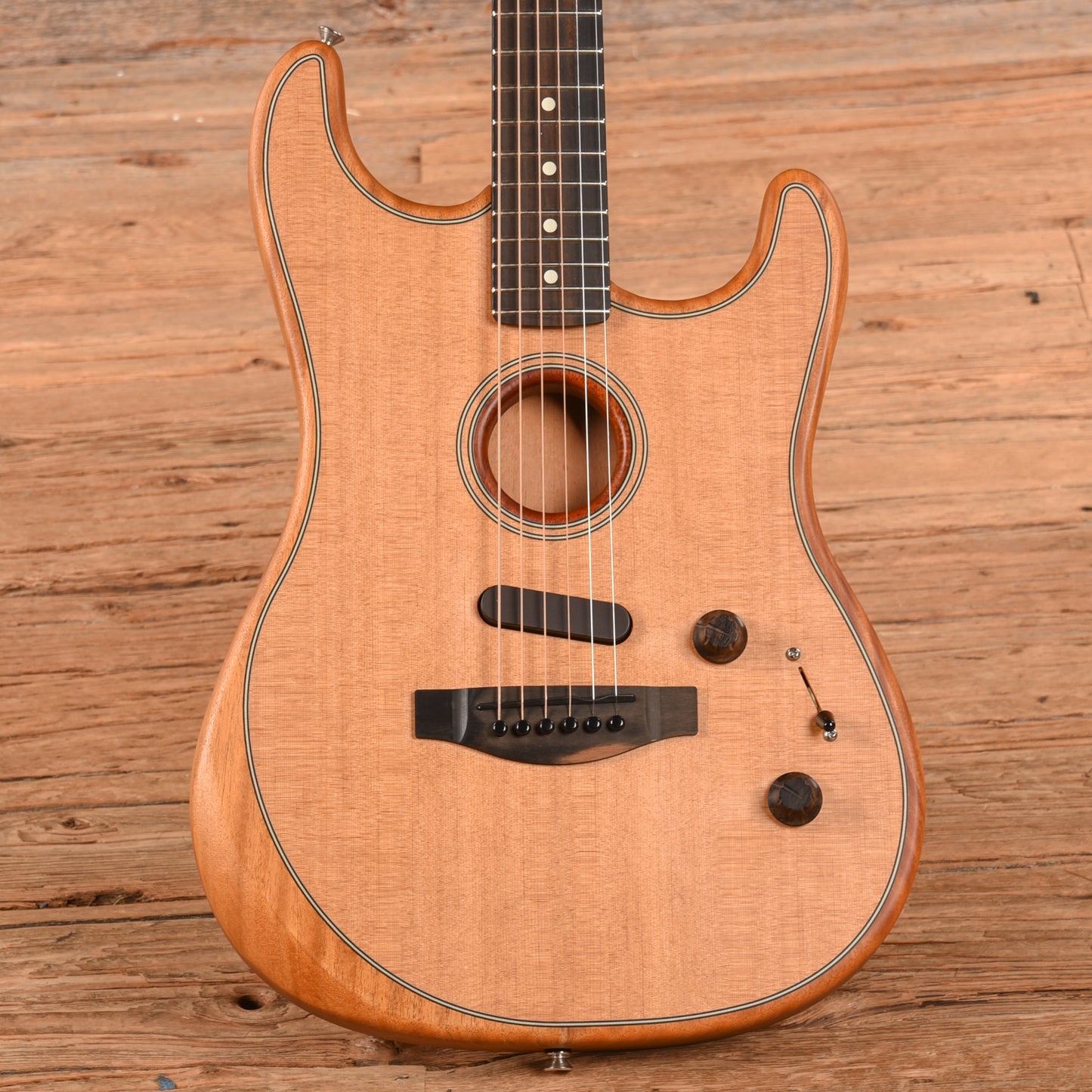 Fender American Acoustasonic Stratocaster Natural 2021 Acoustic Guitars / Built-in Electronics
