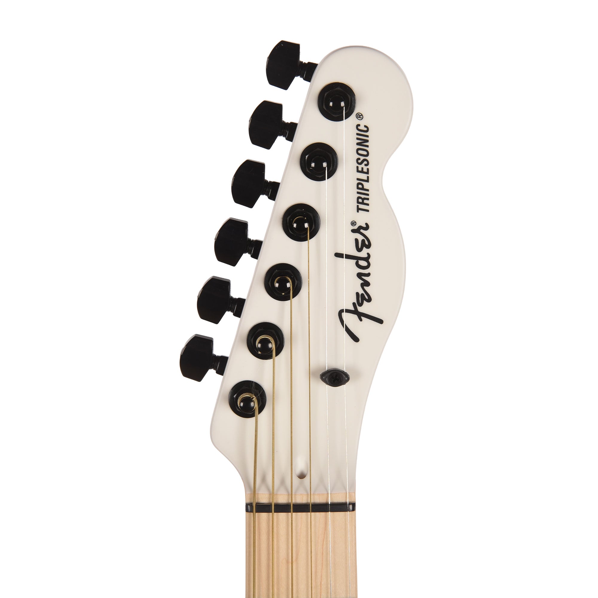 Fender Artist Jack White Triplesonic Acoustasonic Telecaster Satin Arctic White with Black Top Acoustic Guitars / Built-in Electronics