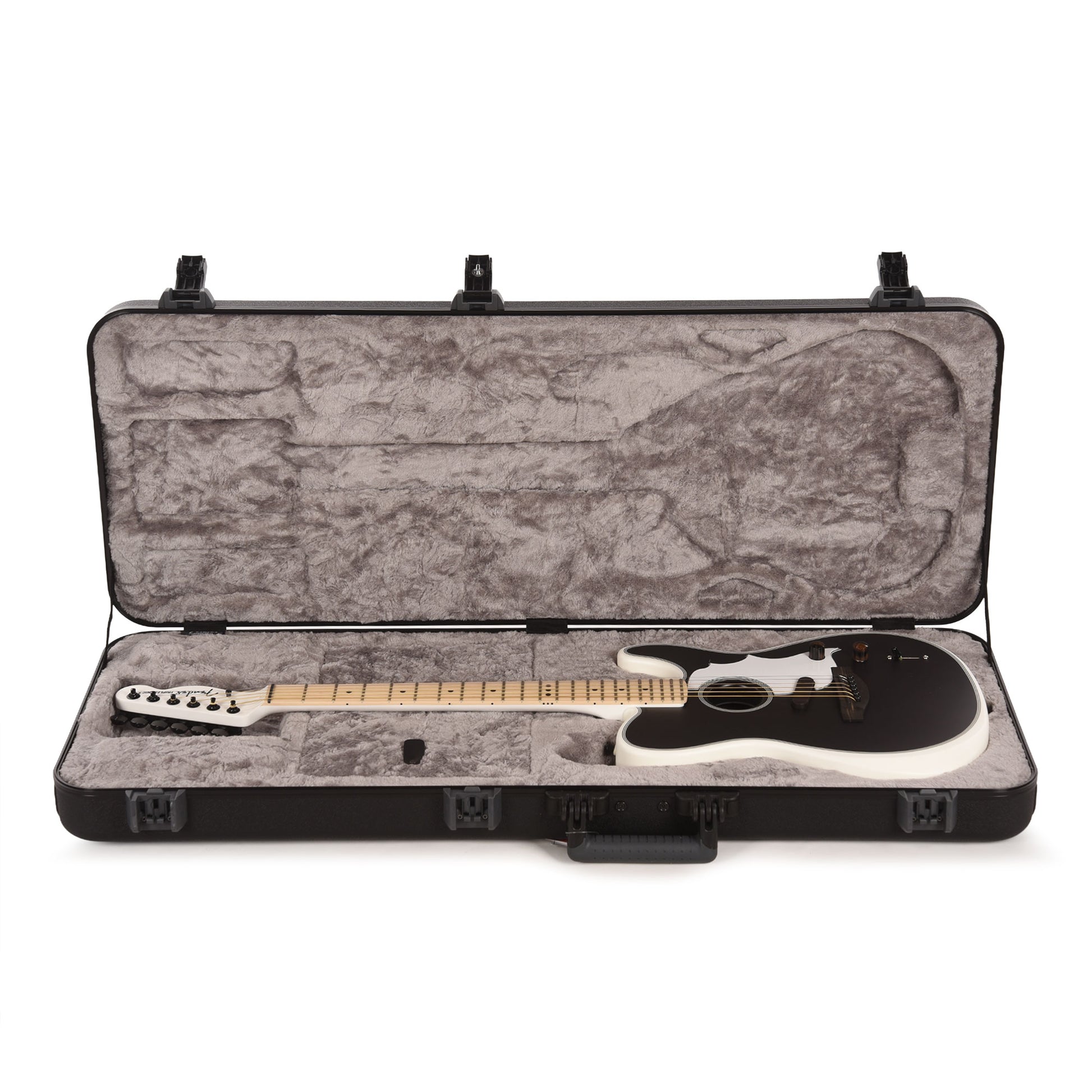 Fender Artist Jack White Triplesonic Acoustasonic Telecaster Satin Arctic White with Black Top Acoustic Guitars / Built-in Electronics