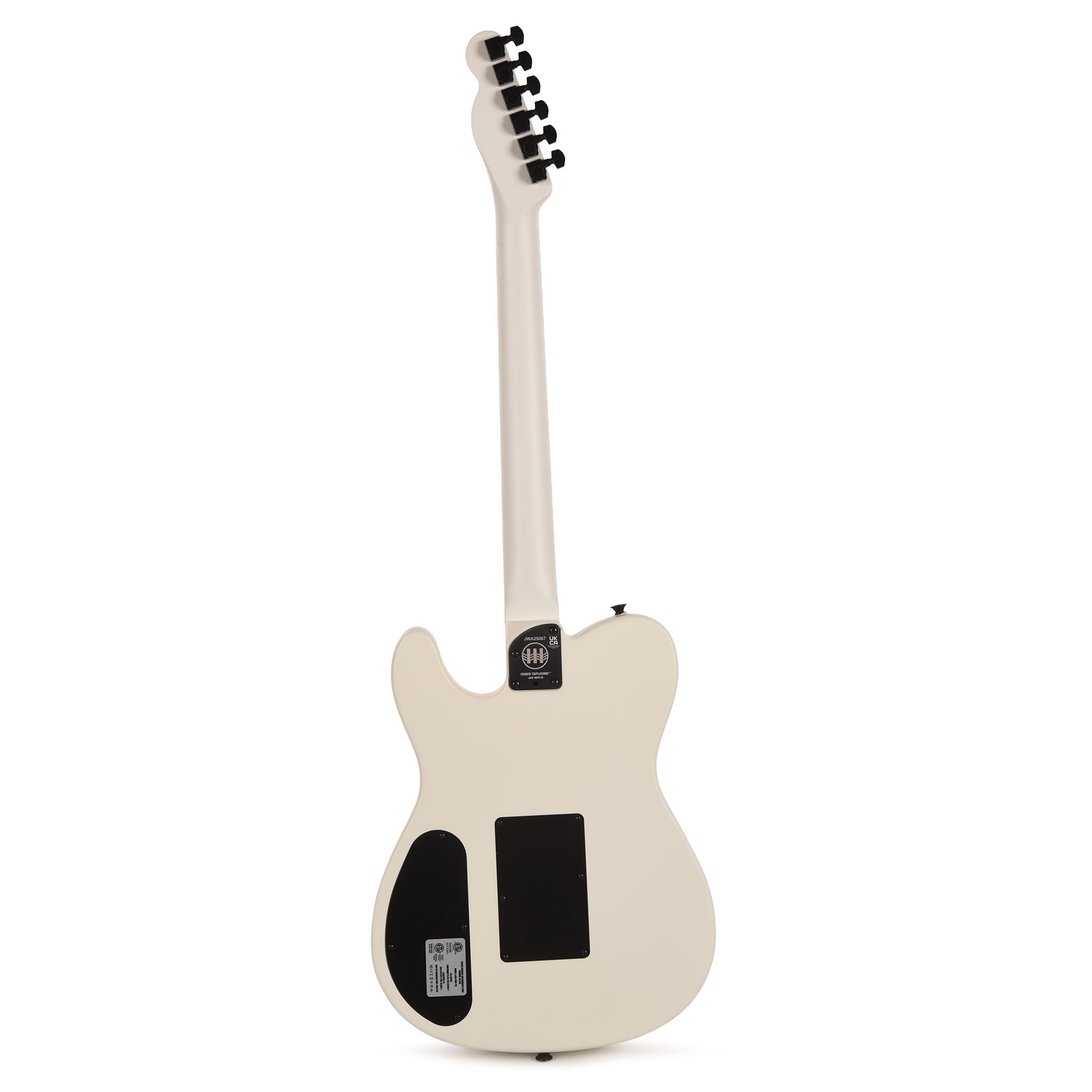 Fender Artist Jack White Triplesonic Acoustasonic Telecaster Satin Arctic White with Black Top Acoustic Guitars / Built-in Electronics