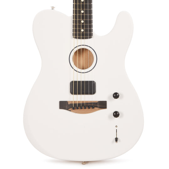 Fender Artist Limited Edition Finneas American Acoustasonic Telecaster Satin Arctic White Acoustic Guitars / Built-in Electronics
