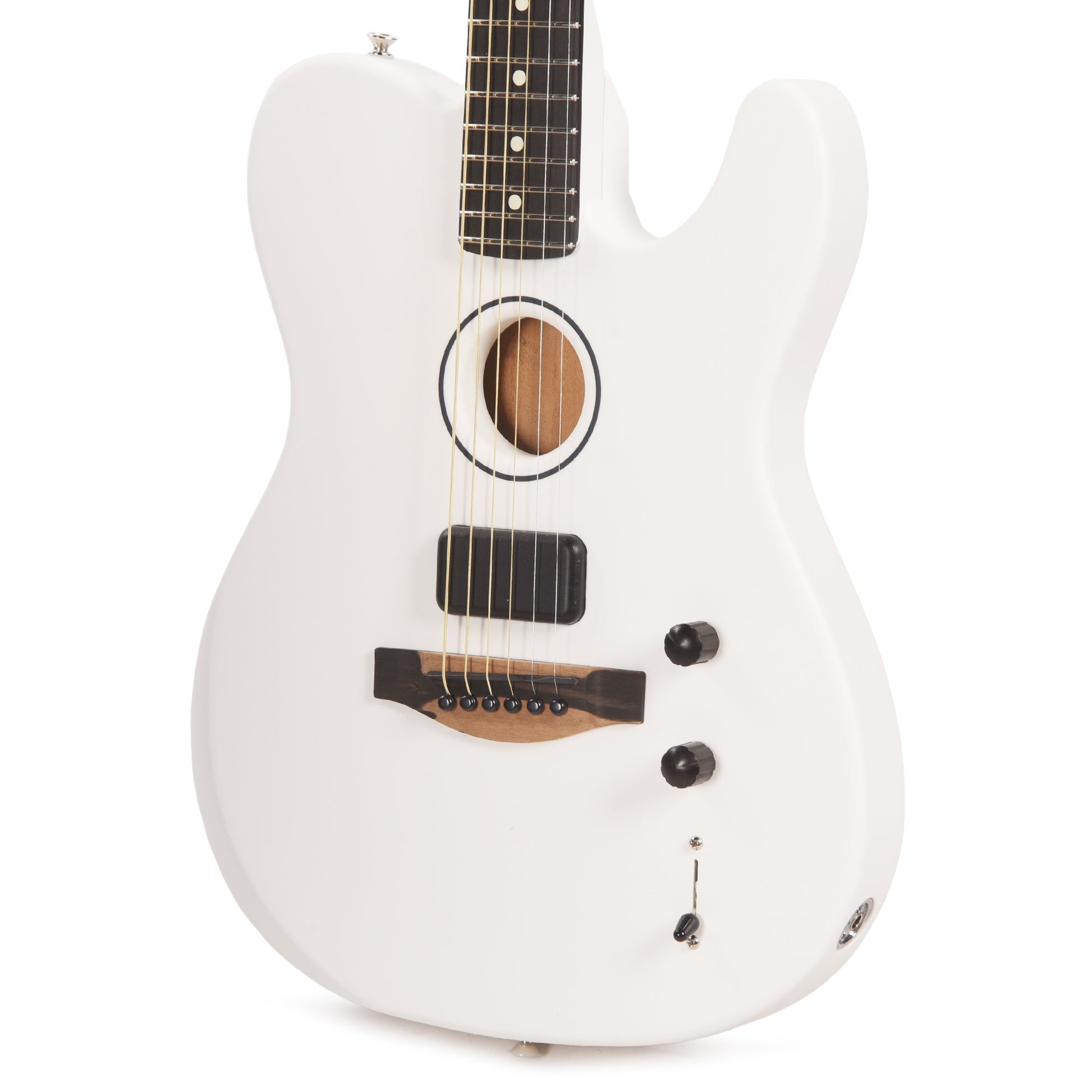 Fender Artist Limited Edition Finneas American Acoustasonic Telecaster Satin Arctic White Acoustic Guitars / Built-in Electronics