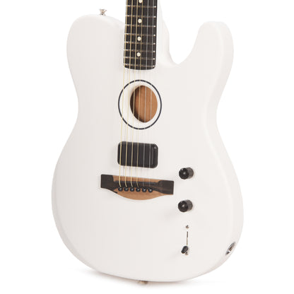 Fender Artist Limited Edition Finneas American Acoustasonic Telecaster Satin Arctic White Acoustic Guitars / Built-in Electronics