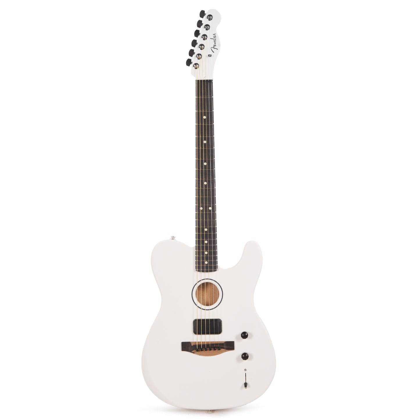 Fender Artist Limited Edition Finneas American Acoustasonic Telecaster Satin Arctic White Acoustic Guitars / Built-in Electronics