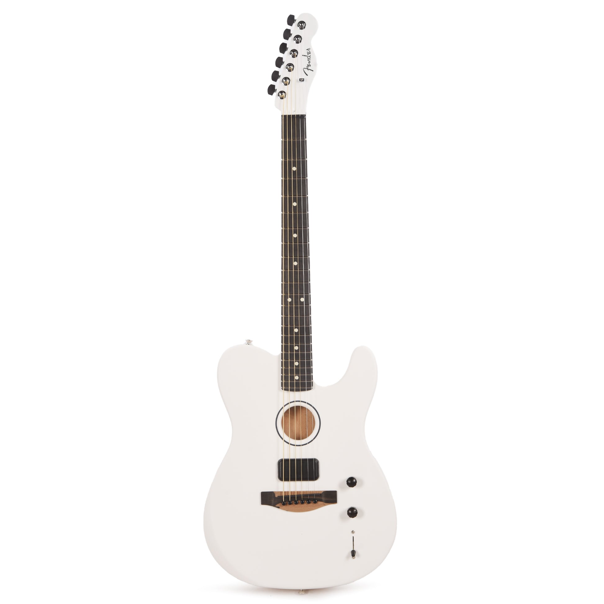 Fender Artist Limited Edition Finneas American Acoustasonic Telecaster Satin Arctic White Acoustic Guitars / Built-in Electronics