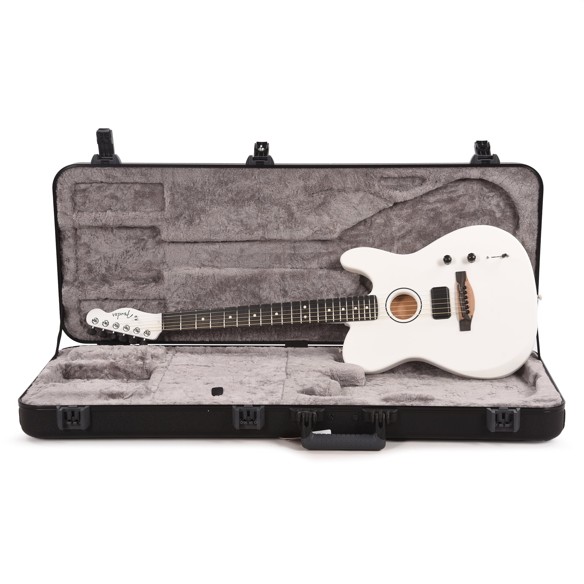 Fender Artist Limited Edition Finneas American Acoustasonic Telecaster Satin Arctic White Acoustic Guitars / Built-in Electronics