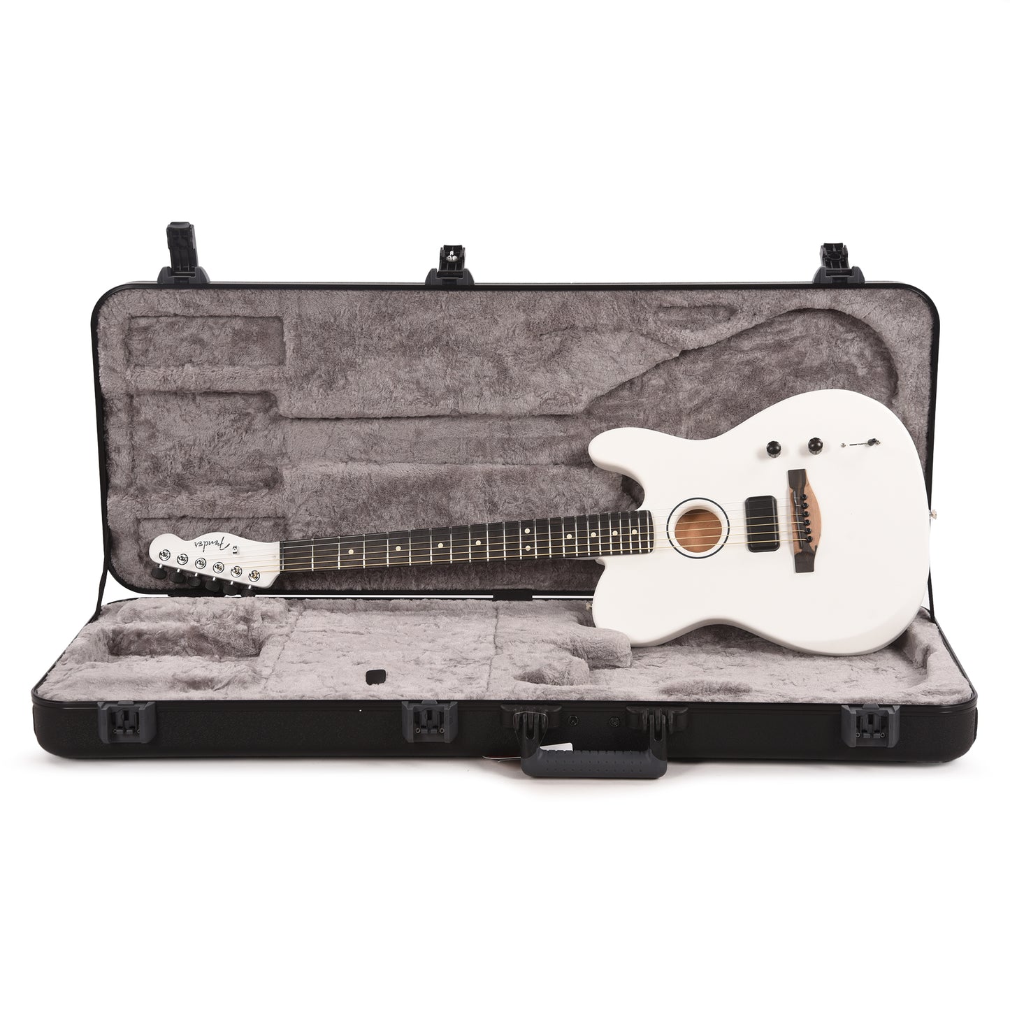 Fender Artist Limited Edition Finneas American Acoustasonic Telecaster Satin Arctic White Acoustic Guitars / Built-in Electronics