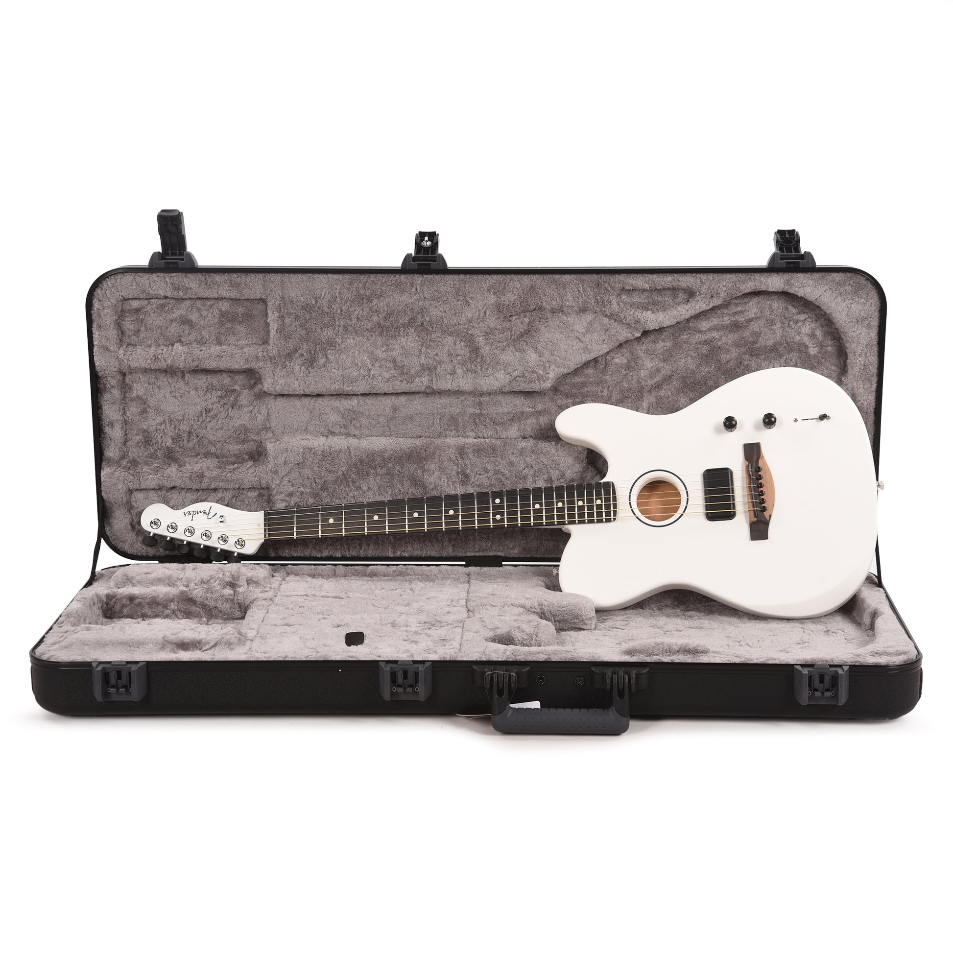 Fender Artist Limited Edition Finneas American Acoustasonic Telecaster Satin Arctic White Acoustic Guitars / Built-in Electronics