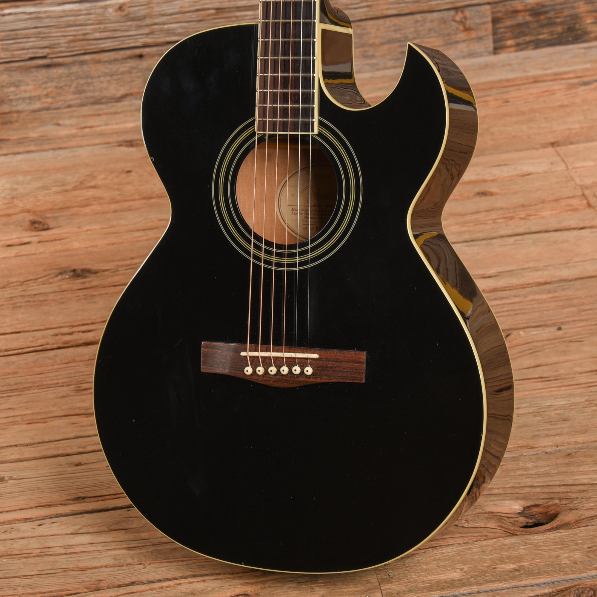 Fender J5 John 5 Signature Acoustic Black Acoustic Guitars / Built-in Electronics