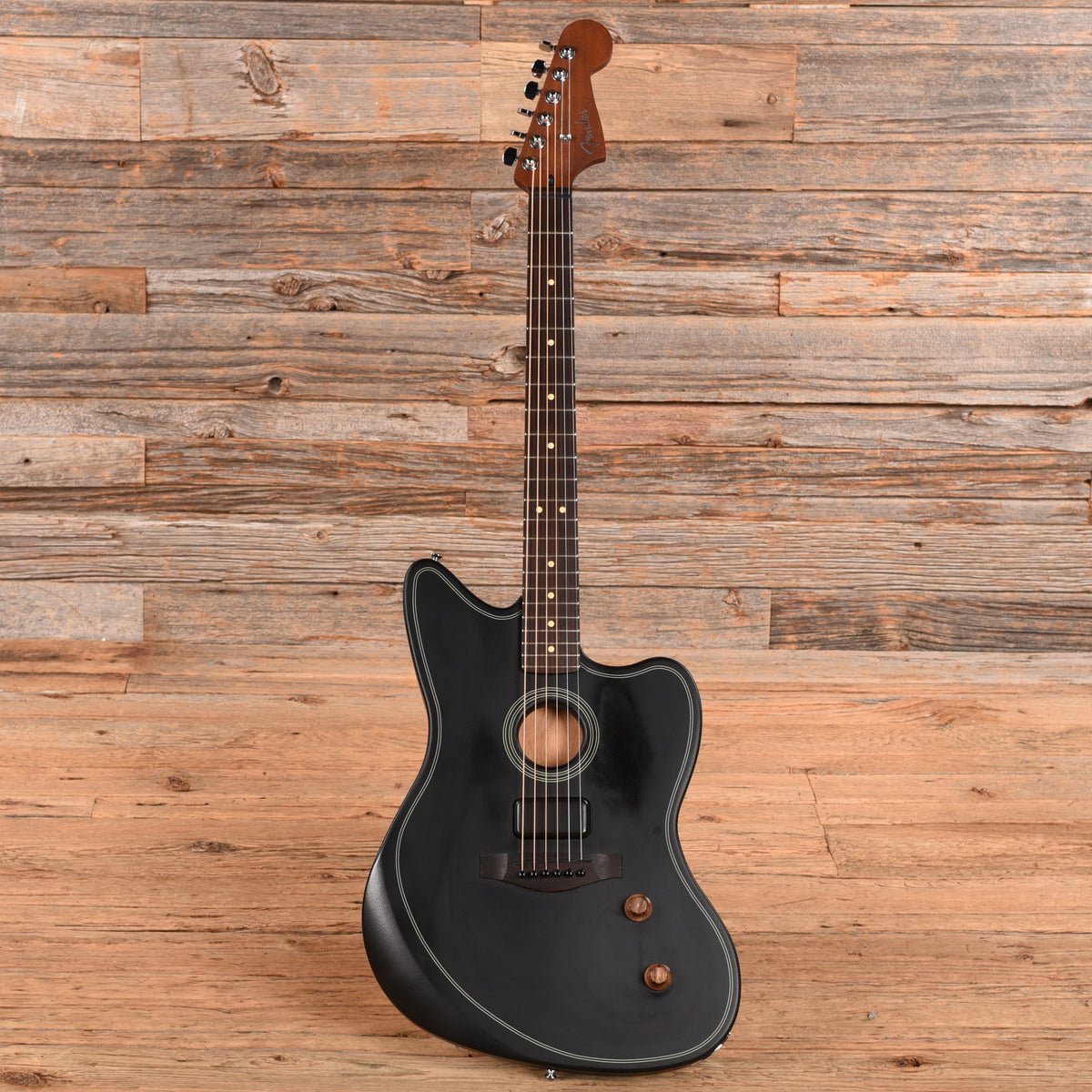 Fender Acoustasonic Jazzmaster Black 2025 Acoustic Guitars
