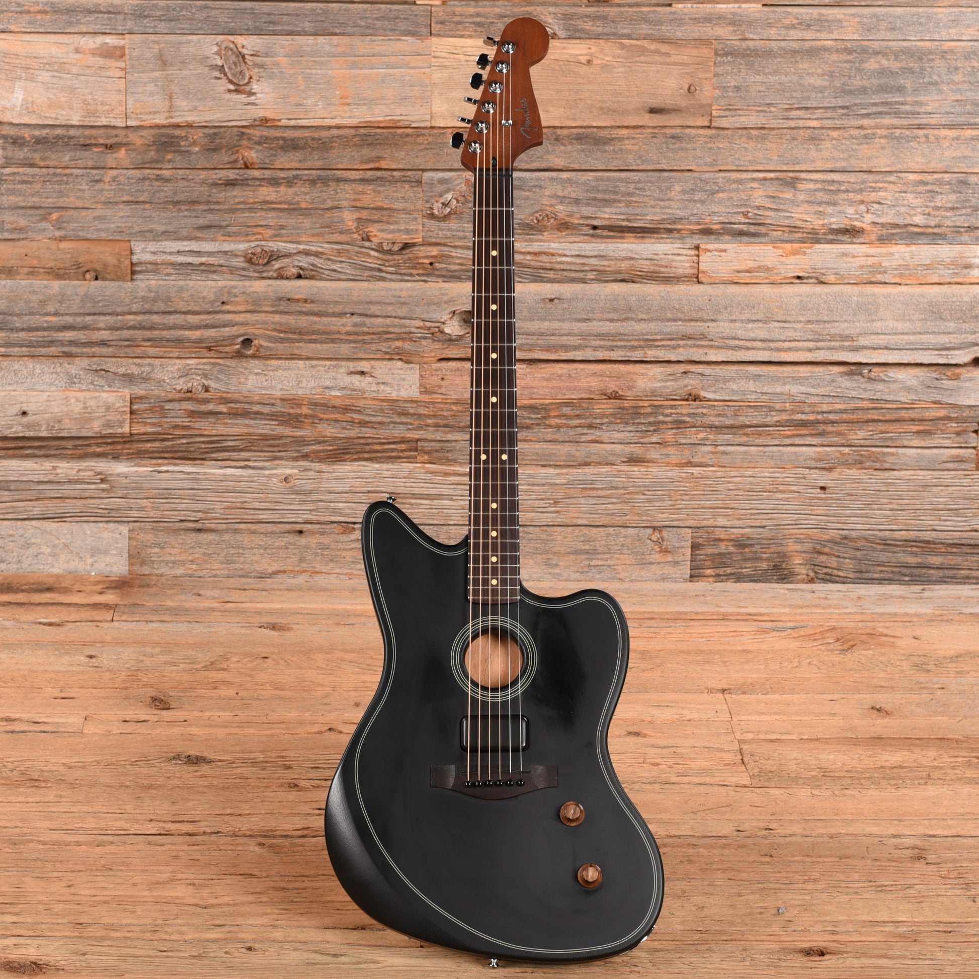 Fender Acoustasonic Jazzmaster Black 2025 Acoustic Guitars