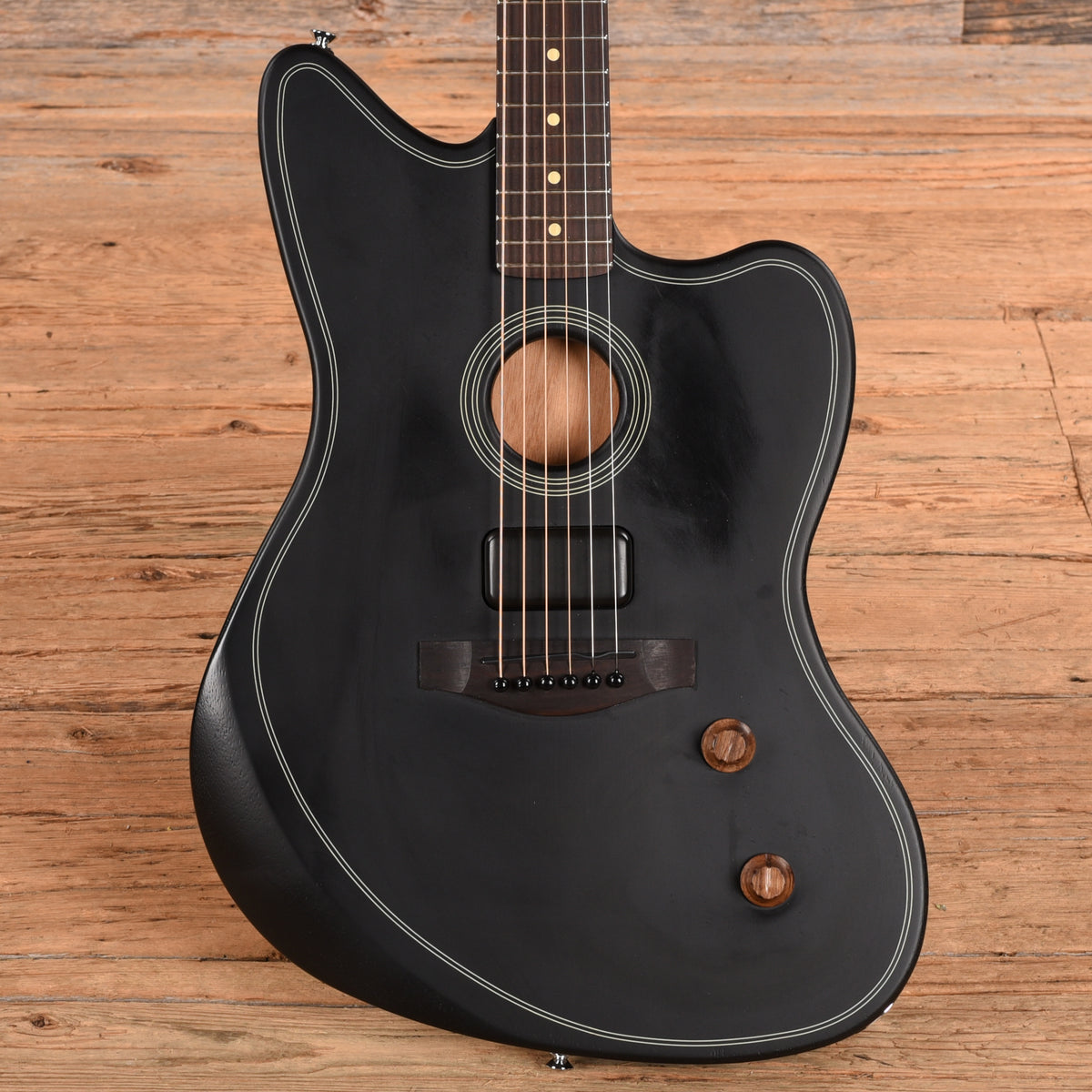 Fender Acoustasonic Jazzmaster Black 2025 Acoustic Guitars