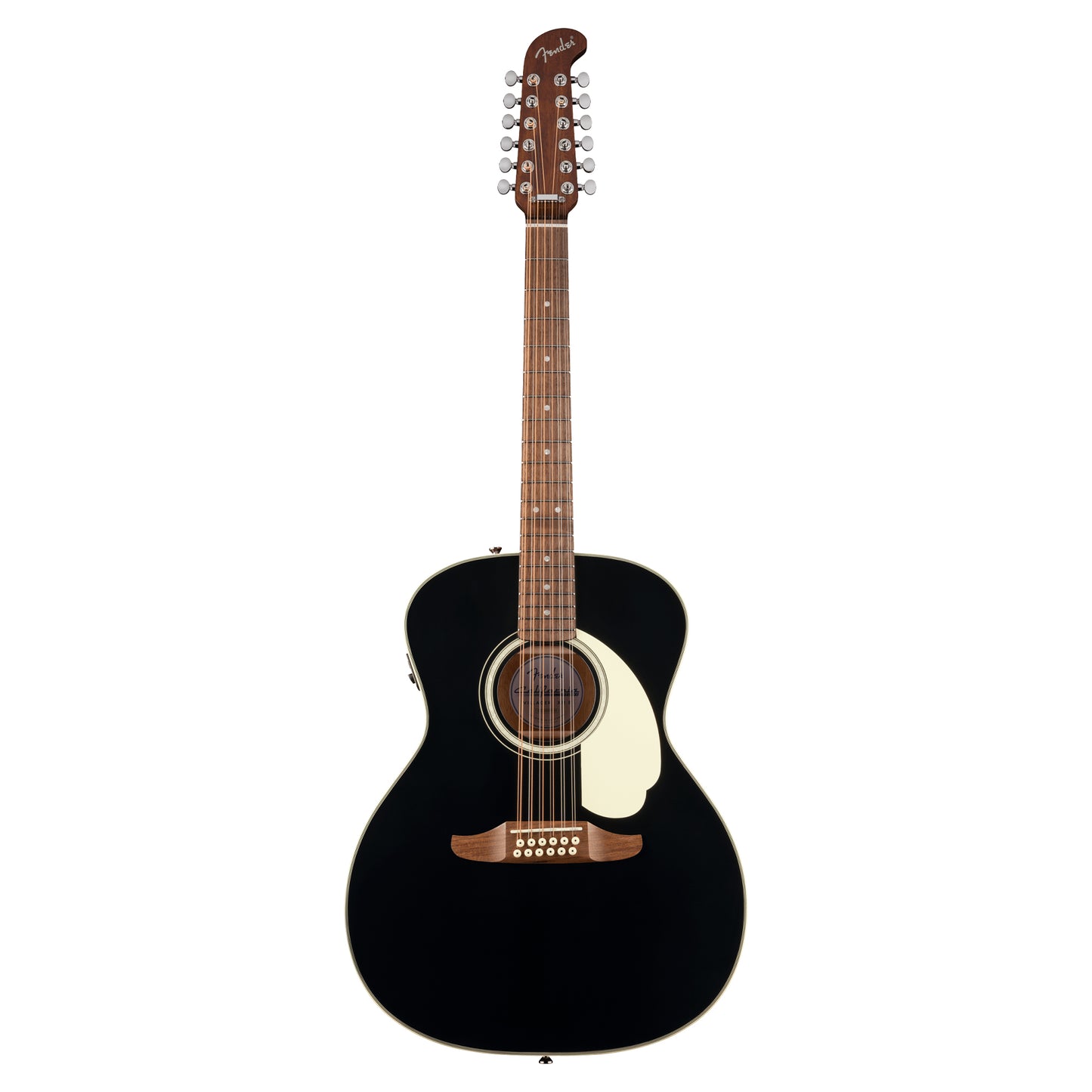 Fender California Deluxe Villager E 12-String Black Acoustic Guitars