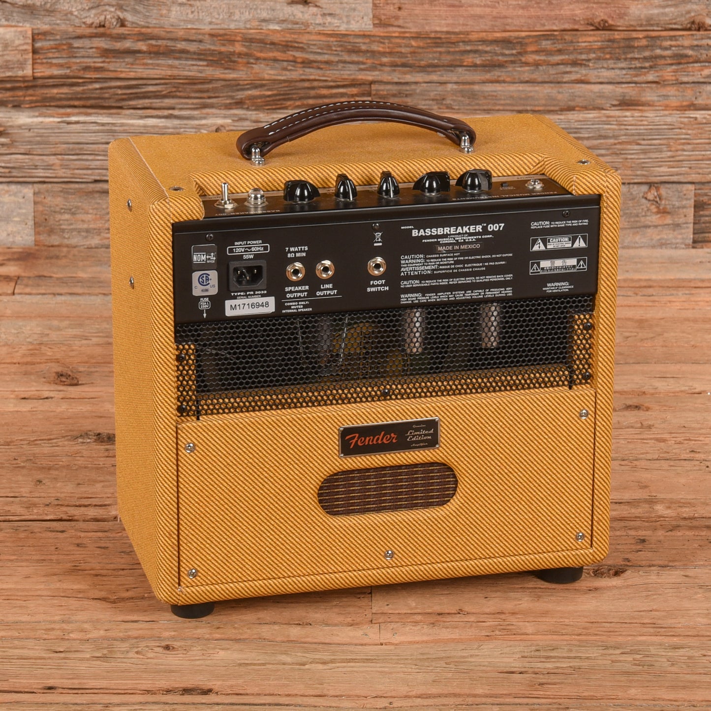 Fender Bassbreaker 007 Limited Edition Tweed 2017 Amplifiers