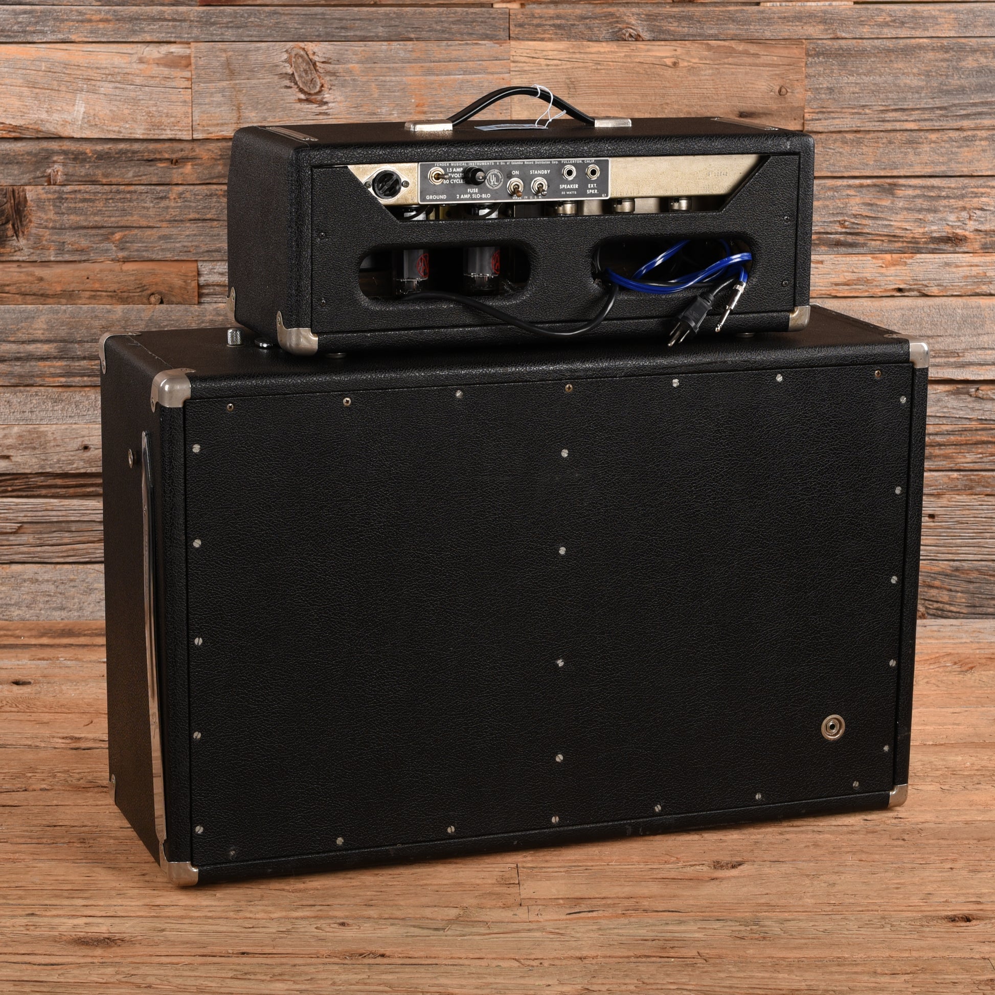 Fender Bassman - Amp And Cabinet 2x12 w/ Greenback Celestion Black 1965 Amplifiers
