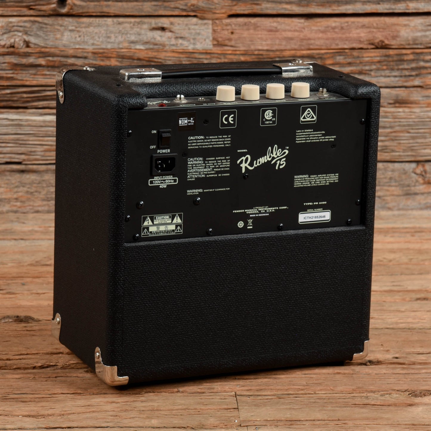 Fender Rumble 15 V3 15-Watt 1x8" Bass Combo Amp Amps / Bass Cabinets