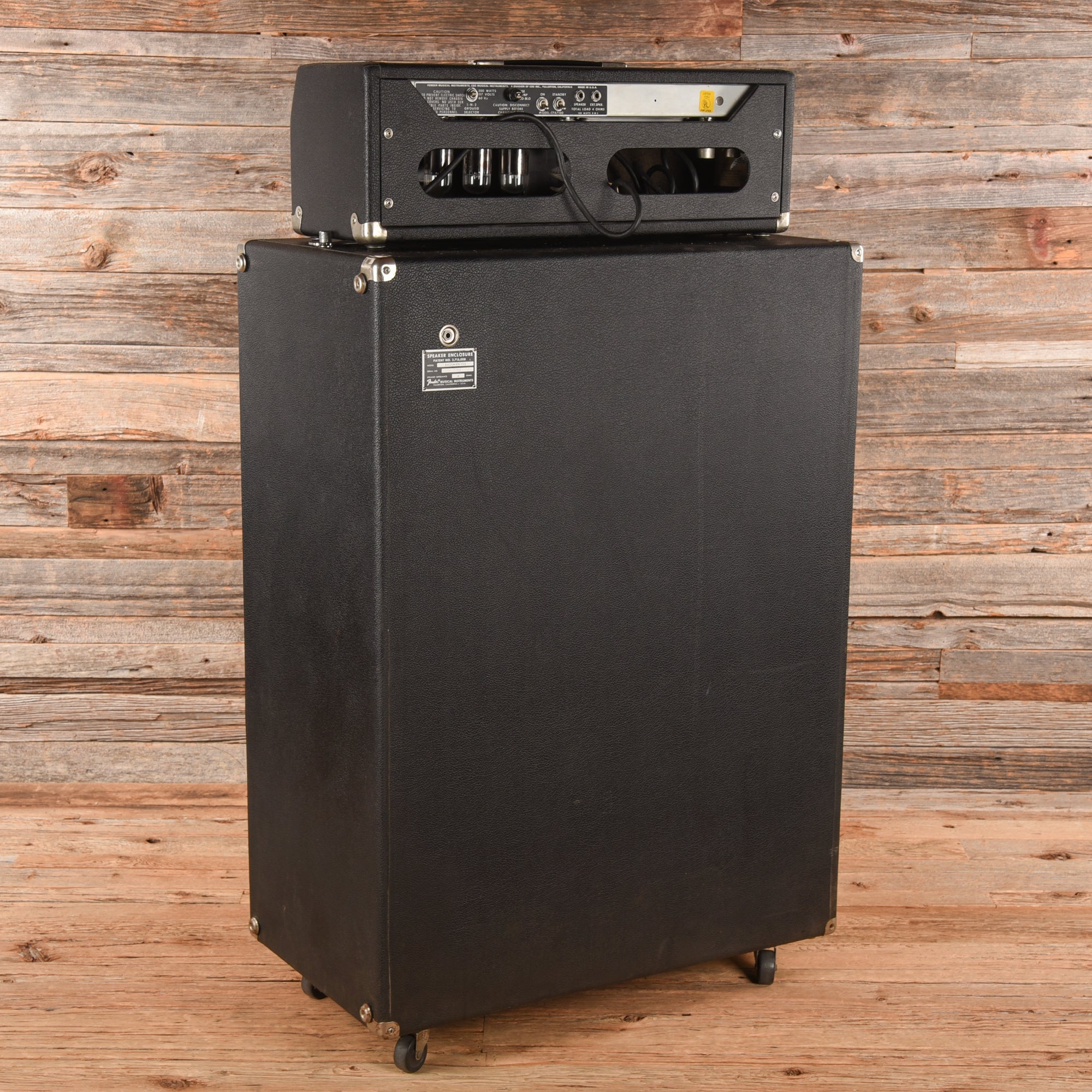 Fender Bassman 100 2-Channel 100-Watt Guitar Amp Head w/ 4x12 Cab  1976 Amps / Guitar Amps / Guitar Cabinets