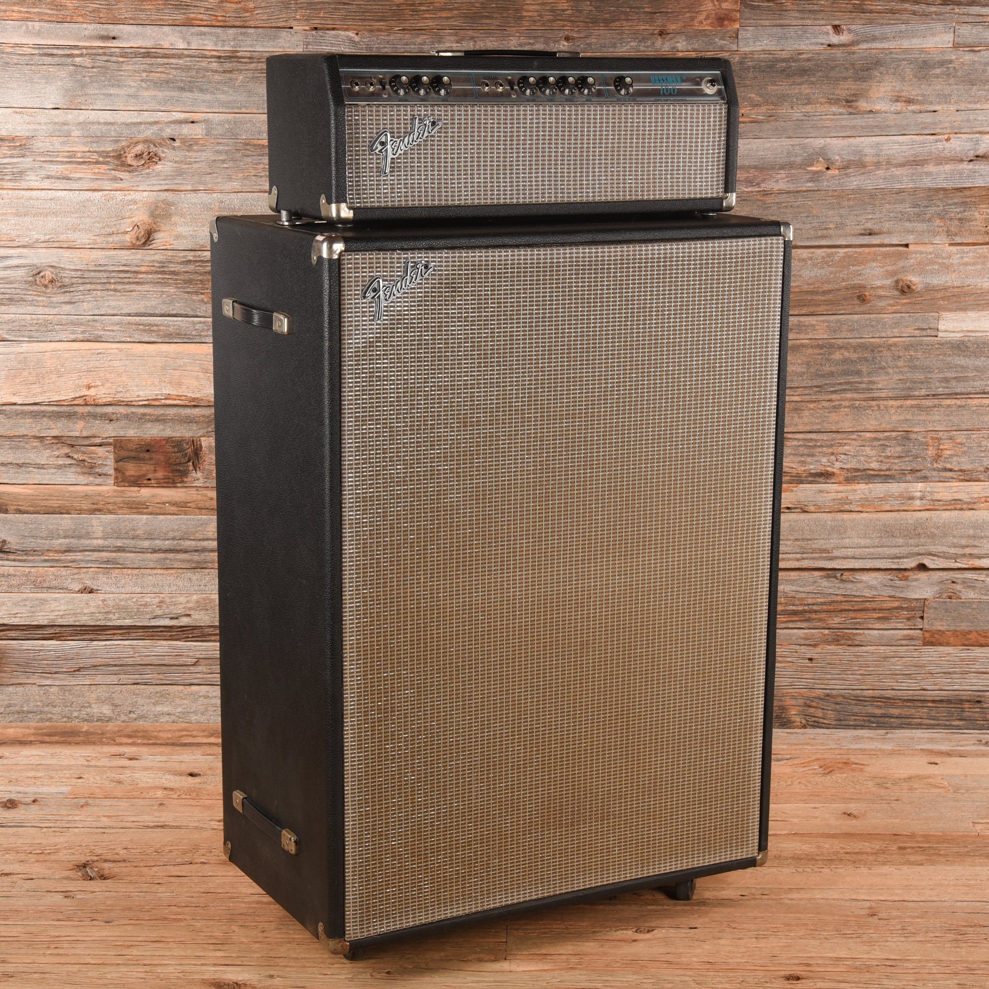 Fender Bassman 100 2-Channel 100-Watt Guitar Amp Head w/ 4x12 Cab  1976 Amps / Guitar Amps / Guitar Cabinets