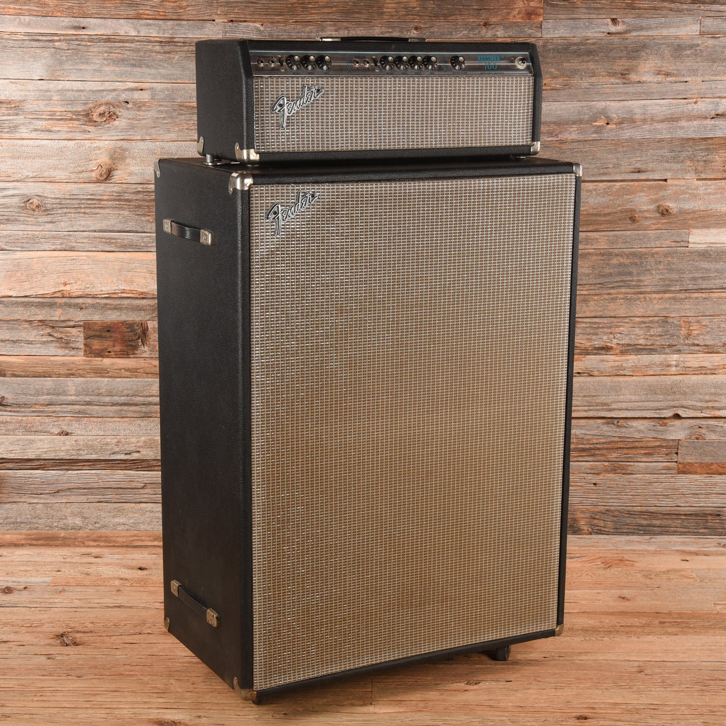 Fender Bassman 100 2-Channel 100-Watt Guitar Amp Head w/ 4x12 Cab  1976 Amps / Guitar Amps / Guitar Cabinets