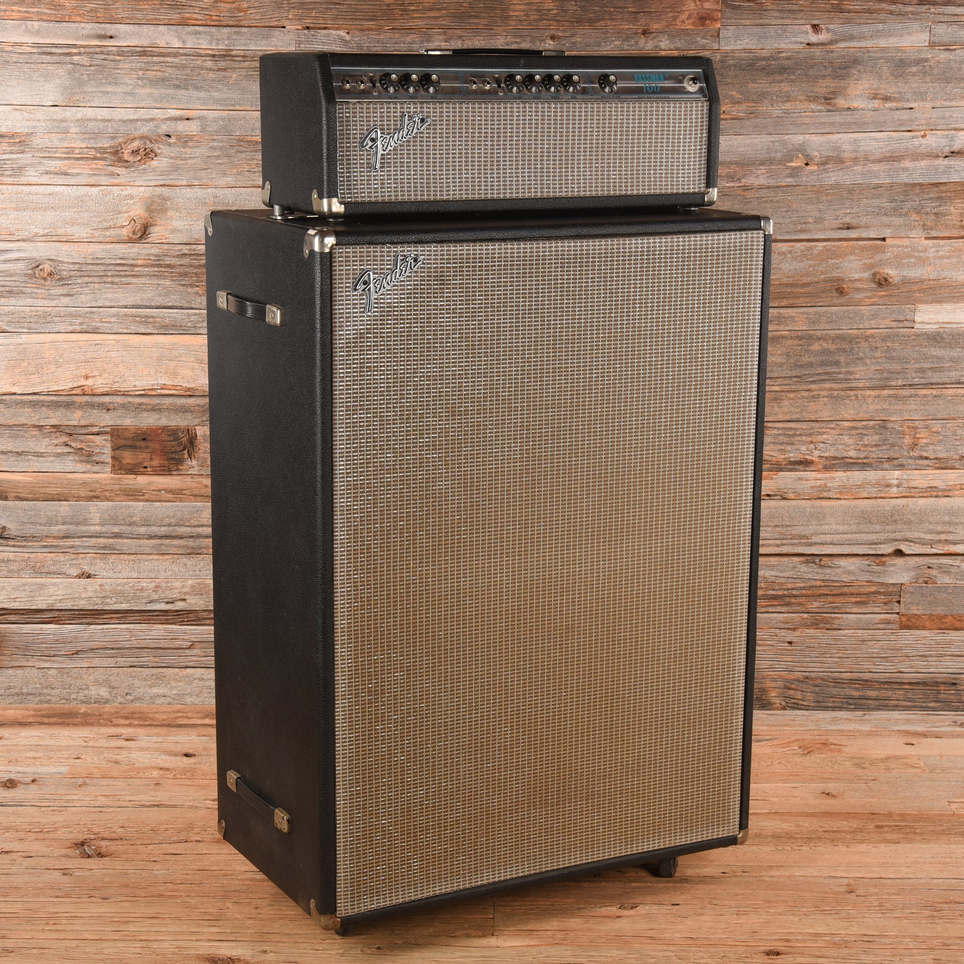Fender Bassman 100 2-Channel 100-Watt Guitar Amp Head w/ 4x12 Cab  1976 Amps / Guitar Amps / Guitar Cabinets
