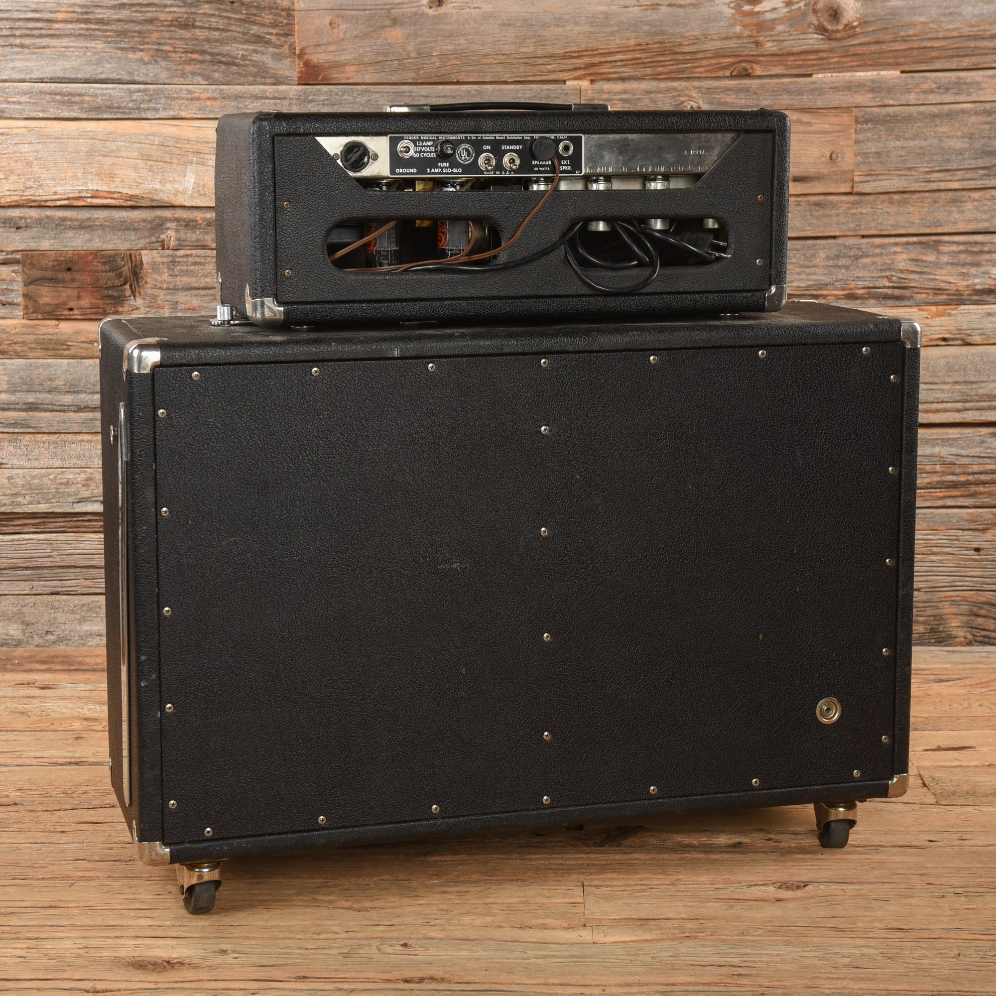 Fender Bassman 2-Channel 50-Watt Guitar Amp Head w/ 2x10 Cab  1965 Amps / Guitar Amps / Guitar Cabinets