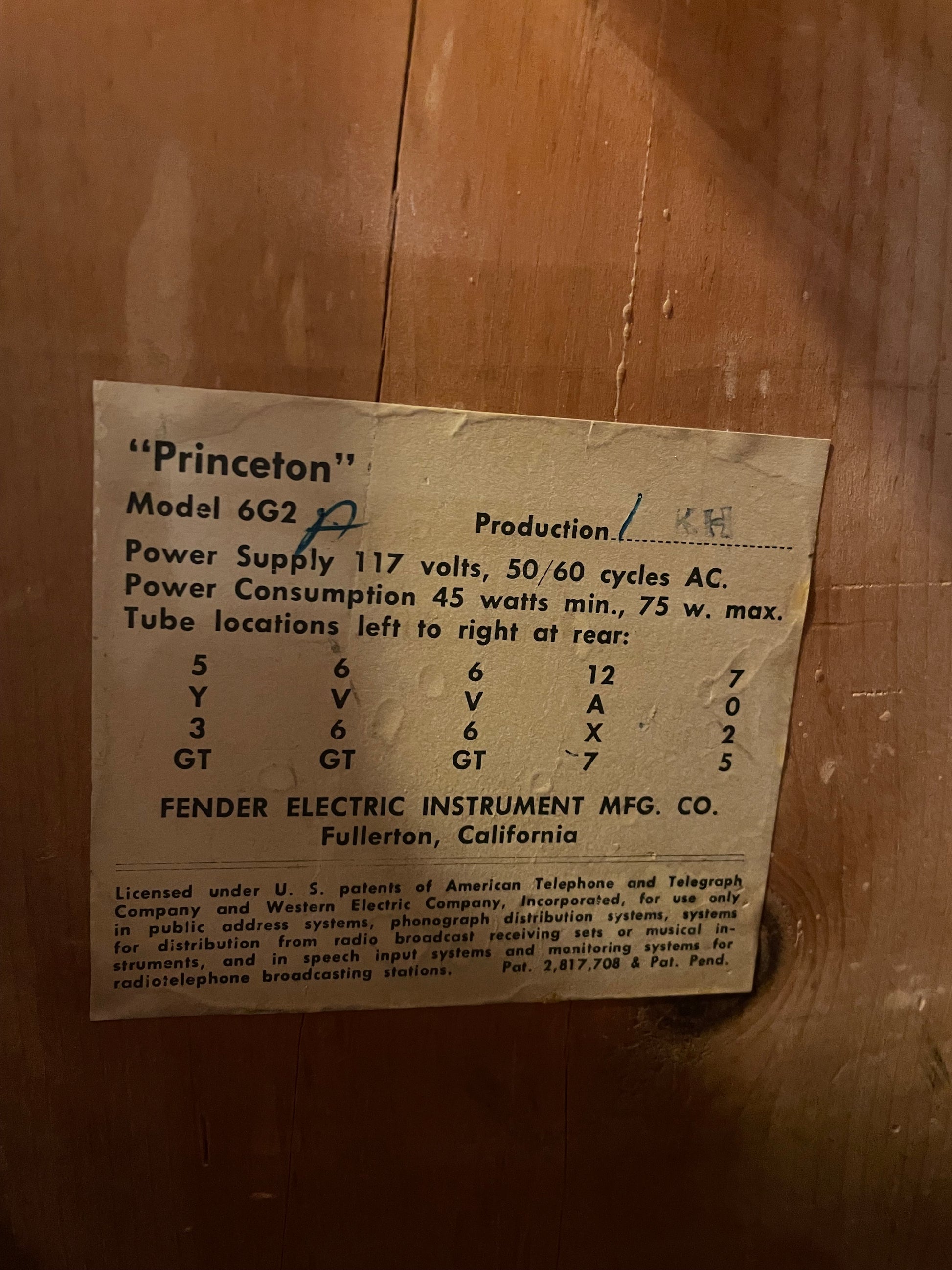 Fender Princeton 12-Watt 1x10" Guitar Combo Amp  1961 Amps / Guitar Amps / Guitar Cabinets
