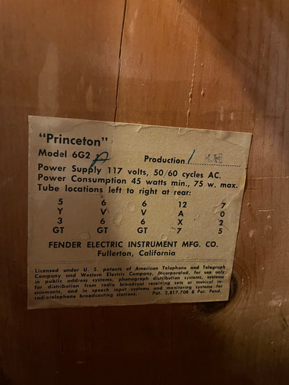 Fender Princeton 12-Watt 1x10" Guitar Combo Amp  1961 Amps / Guitar Amps / Guitar Cabinets