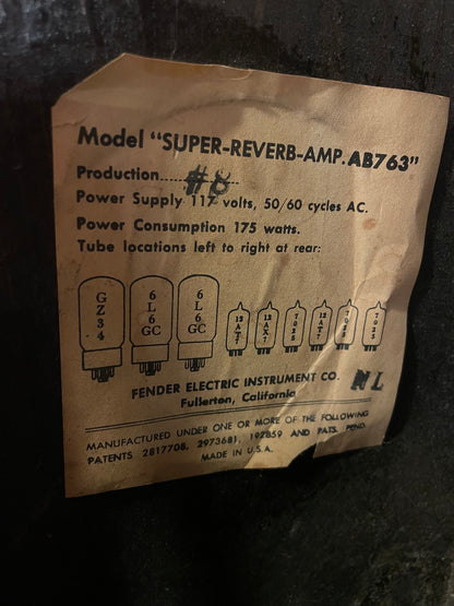 Fender Super Reverb 2-Channel 40-Watt 4x10" Guitar Combo Amp  1964 Amps / Guitar Amps / Guitar Cabinets