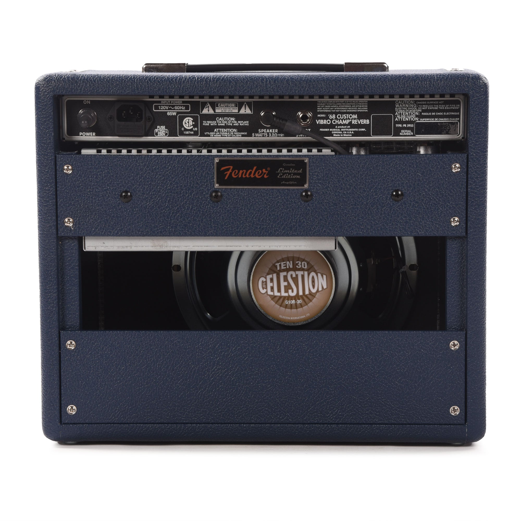 Fender '68 Custom Vibro Champ Reverb Navy w/Celestion Ten 30 Amps / Guitar Amps / Guitar Combos