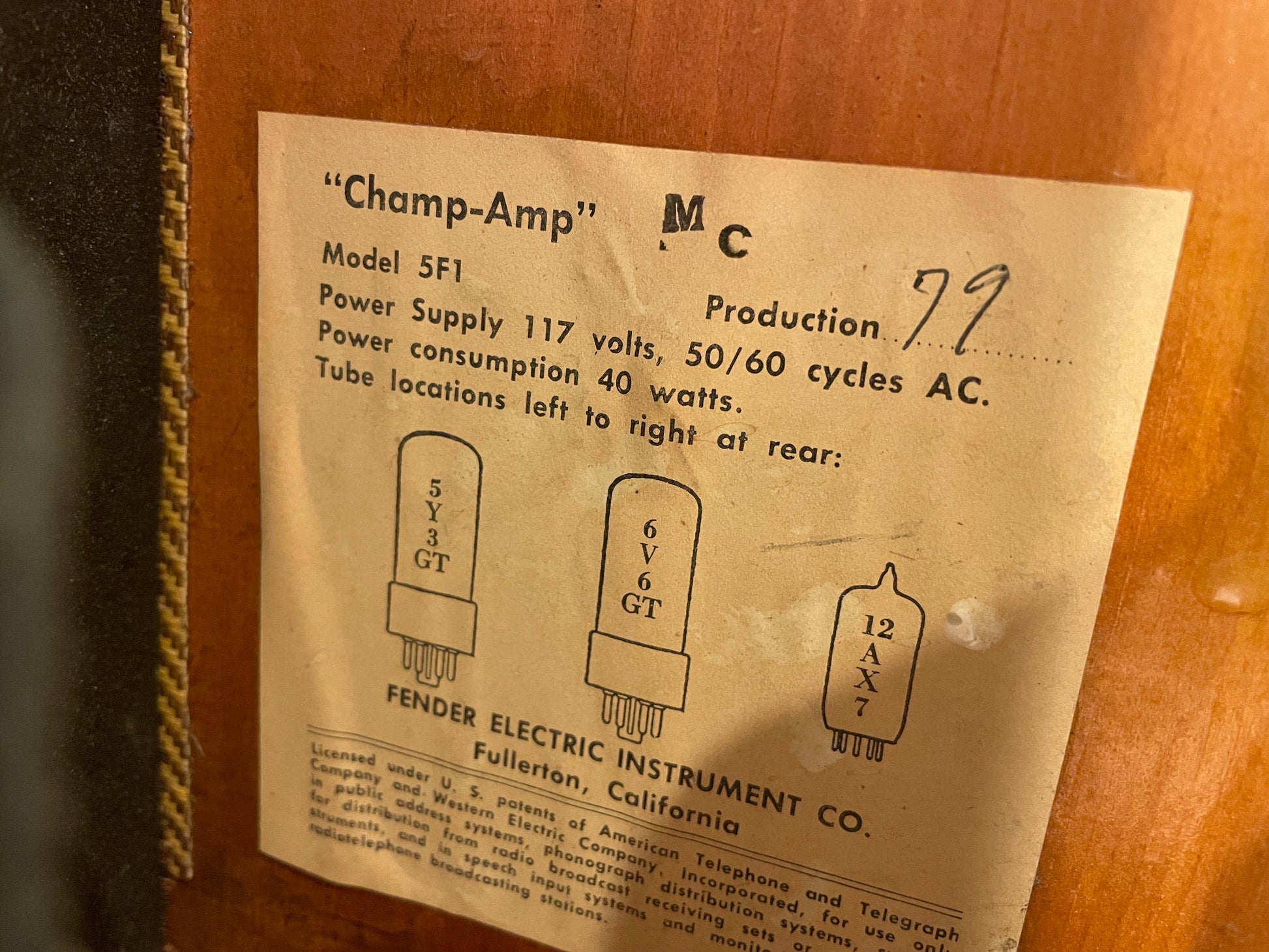 Fender Champ 5F1  1963 Amps / Guitar Amps / Guitar Combos