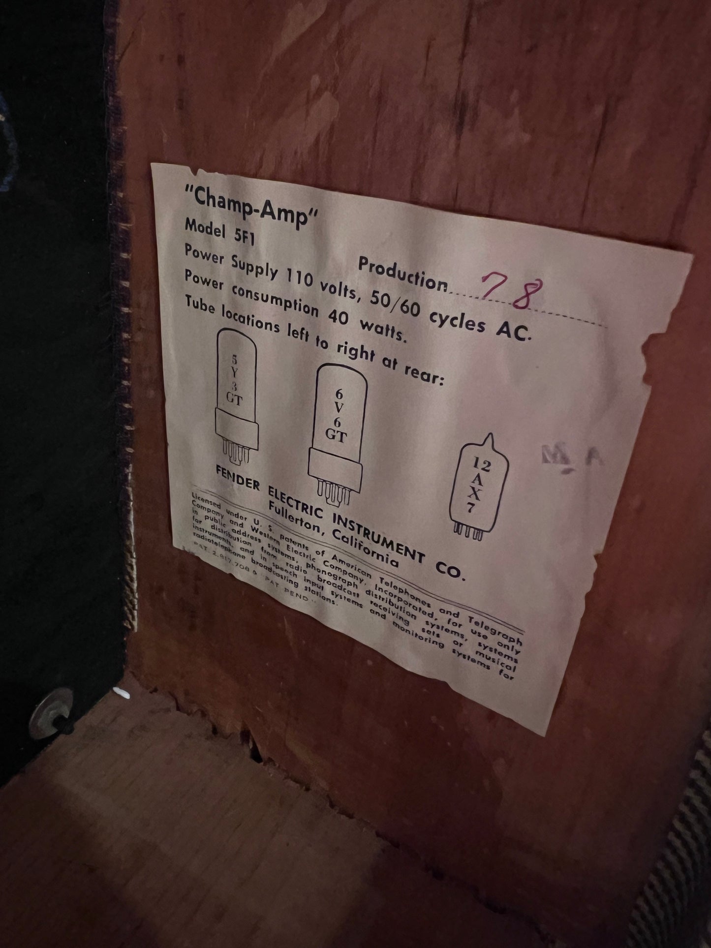Fender Champ 5F1  1963 Amps / Guitar Amps / Guitar Combos