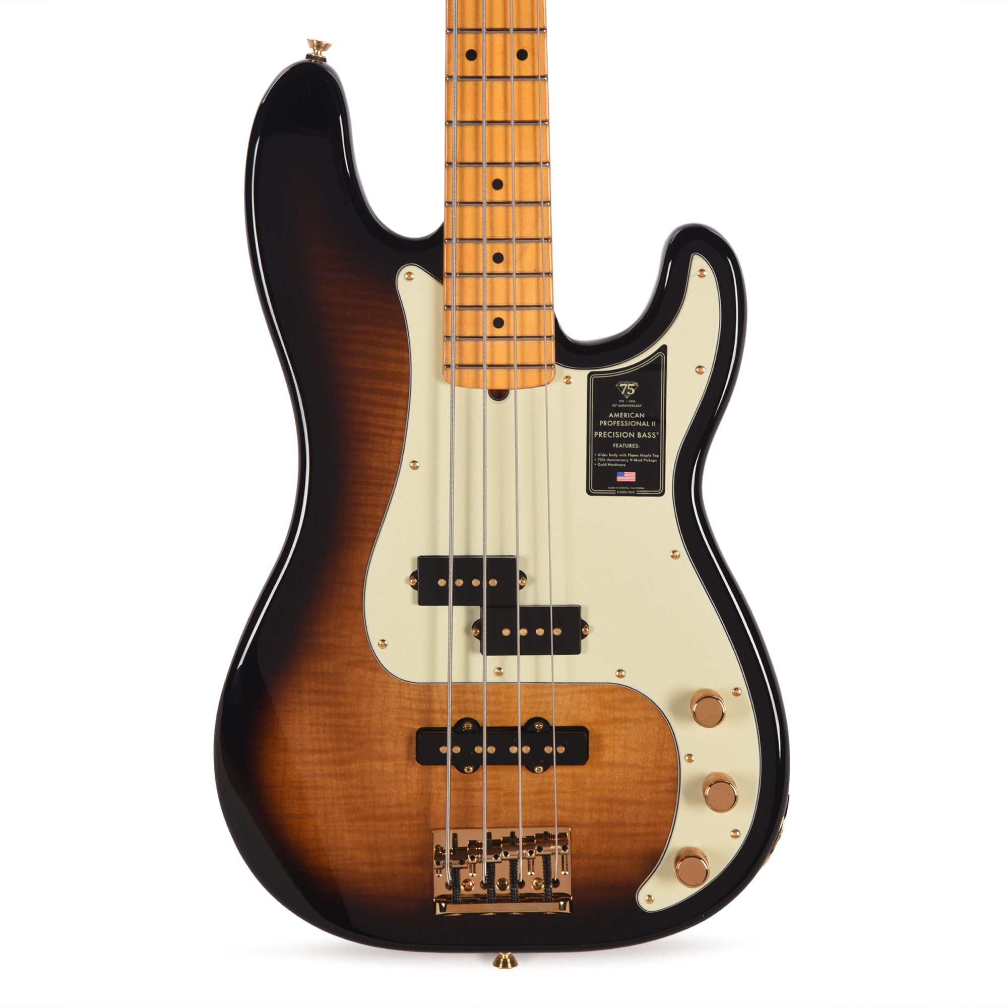 Fender 75th Anniversary American Professional II PJ Bass 2-Color Sunburst Bass Guitars / 4-String