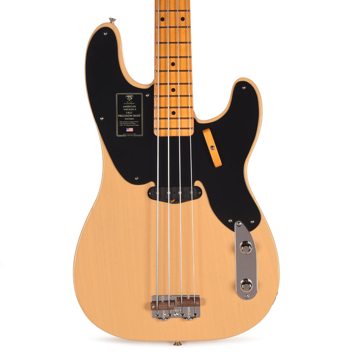 Fender 75th Anniversary American Vintage II 1951 Precision Bass Butterscotch Blonde Bass Guitars / 4-String