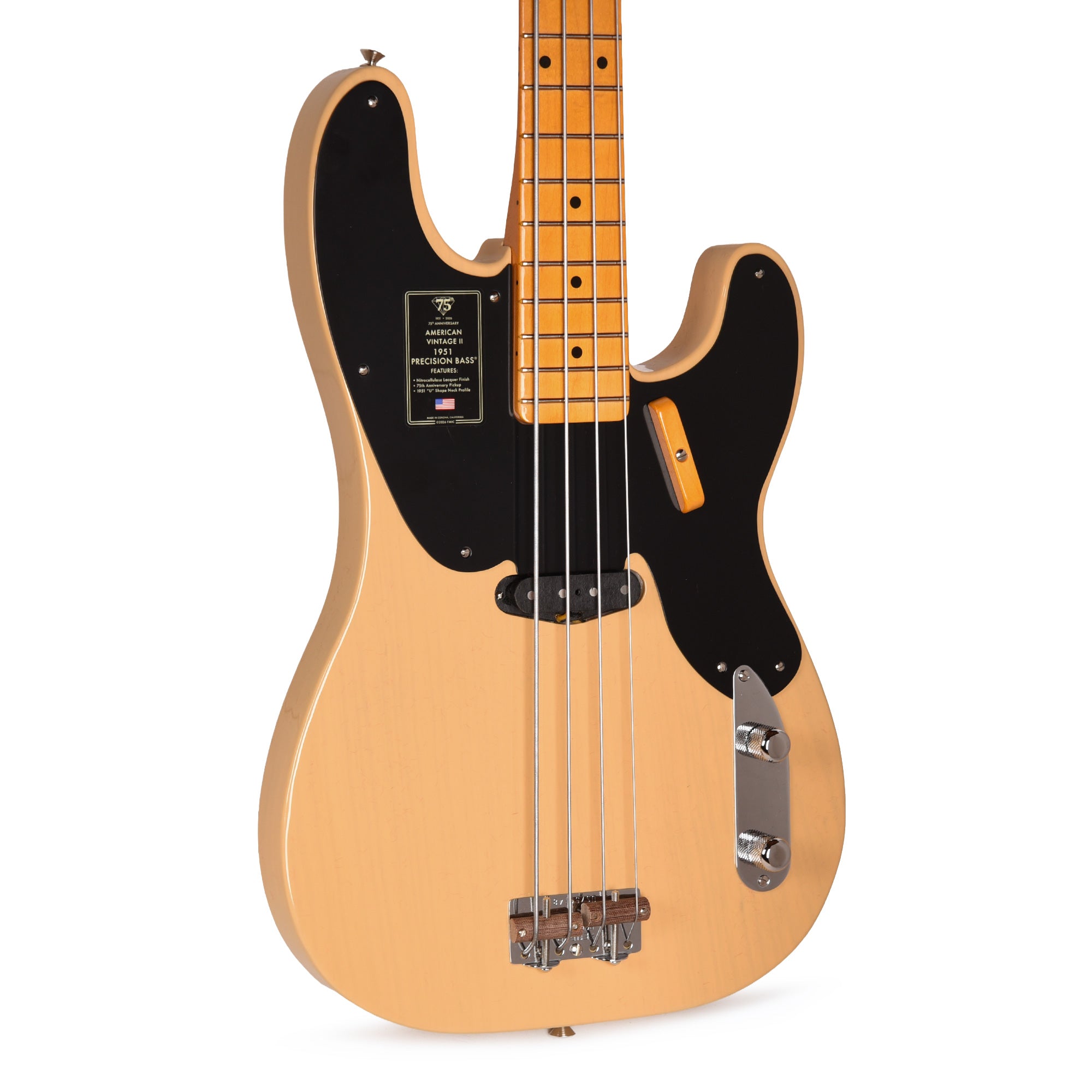 Fender 75th Anniversary American Vintage II 1951 Precision Bass Butterscotch Blonde Bass Guitars / 4-String