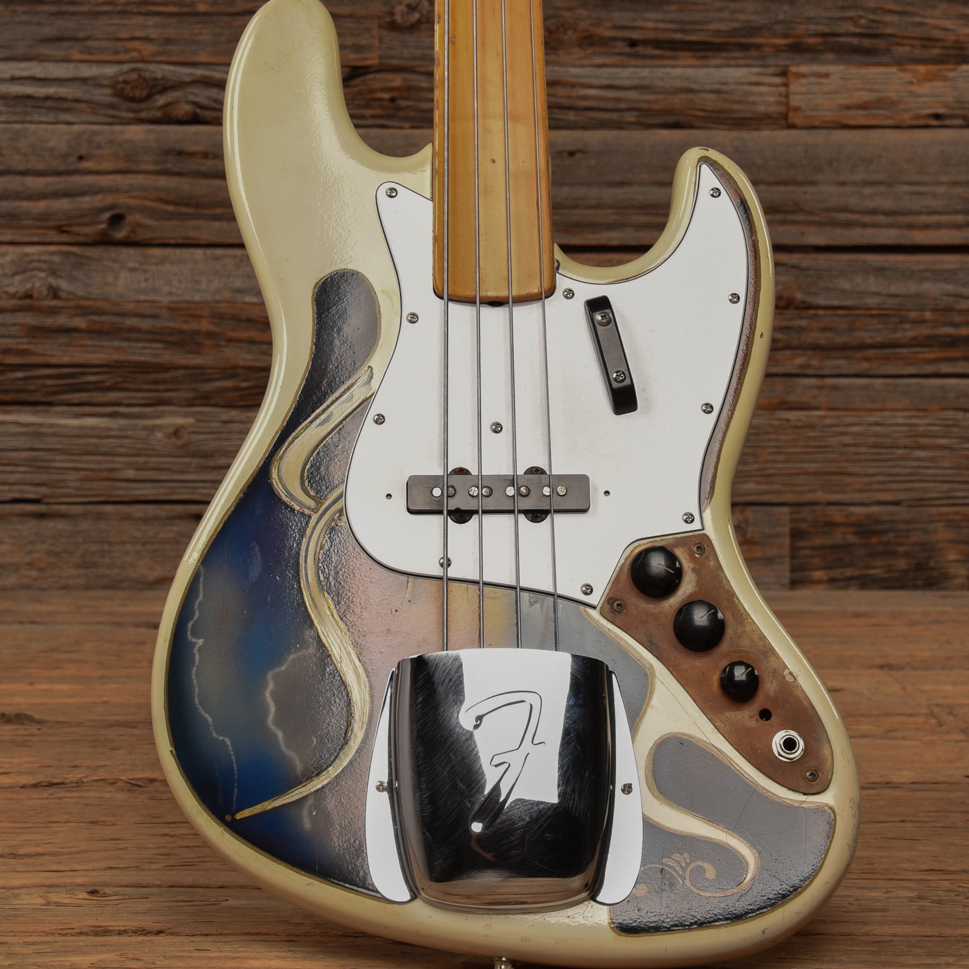 Fender '76 Fretless Precision Bass Neck w/ '70s Jazz Bass Body White Refin 1970s Bass Guitars / 4-String