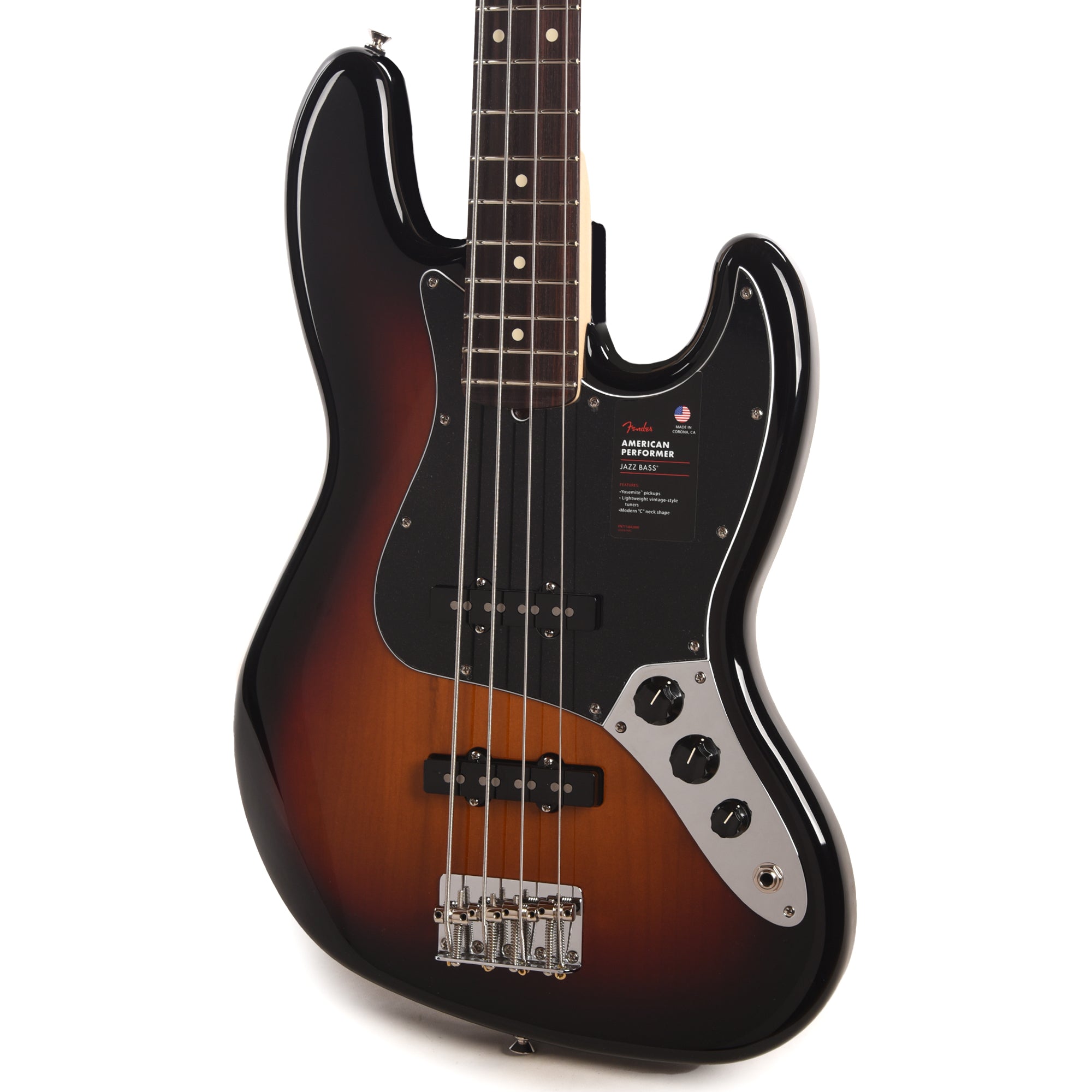 Fender American Performer Jazz Bass 3-Color Sunburst Bass Guitars / 4-String