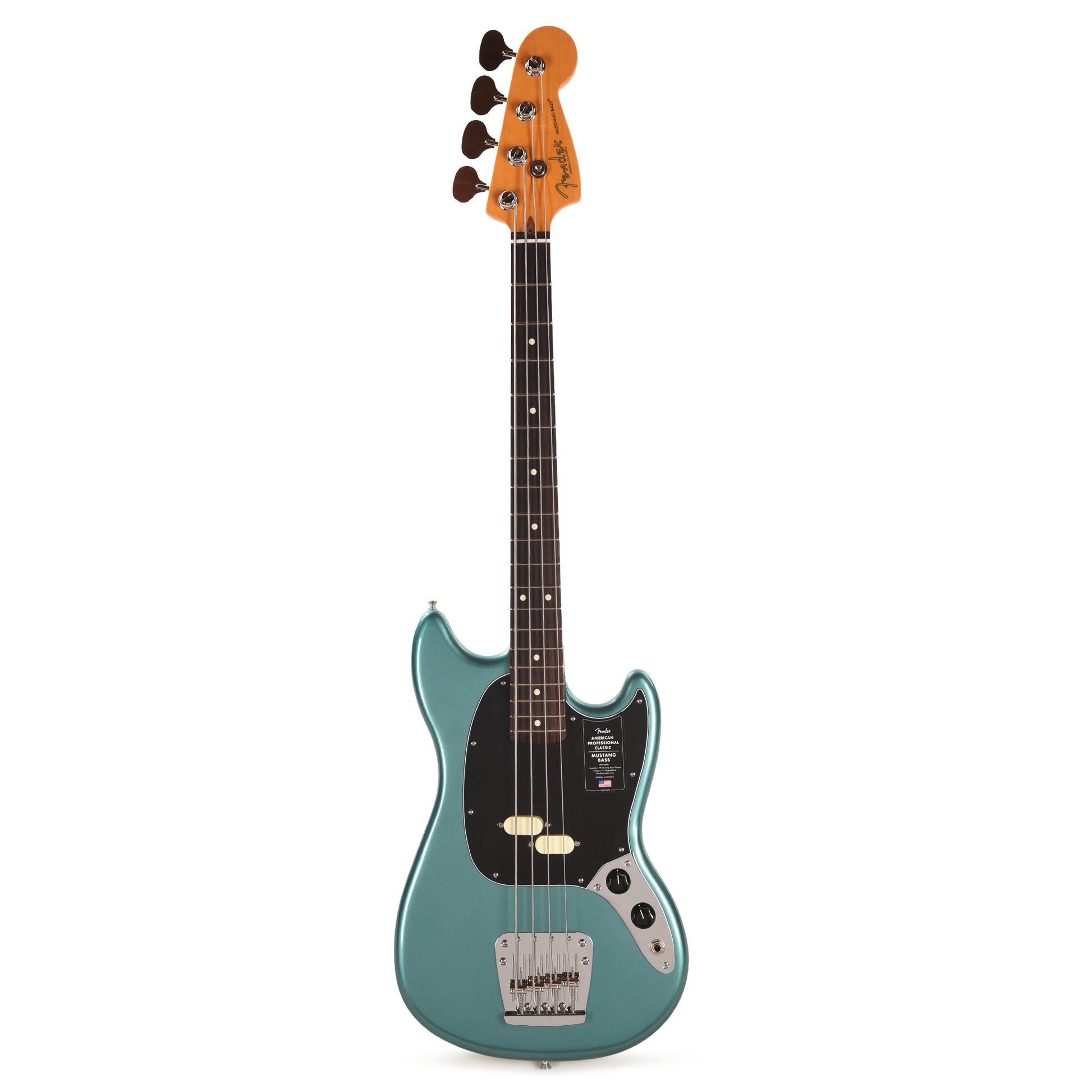 Fender American Professional Classic Mustang Bass Faded Sherwood Green Metallic Bass Guitars / 4-String