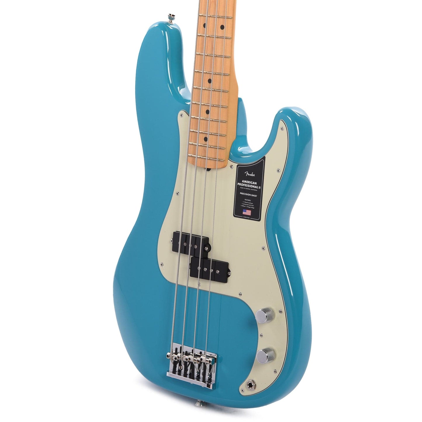Fender American Professional II Precision Bass Miami Blue Bass Guitars / 4-String