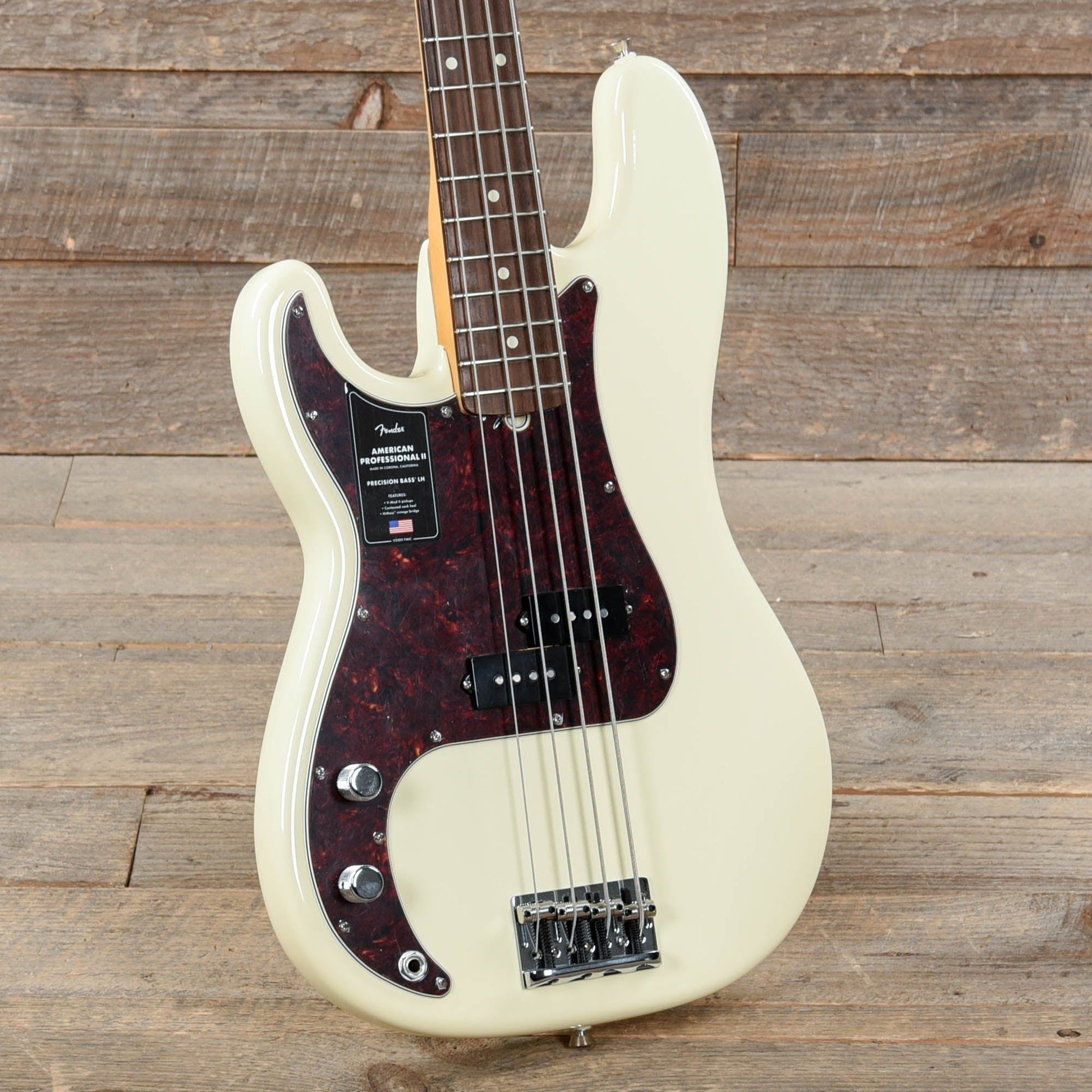 Fender American Professional II Precision Bass Olympic White LEFTY Bass Guitars / 4-String