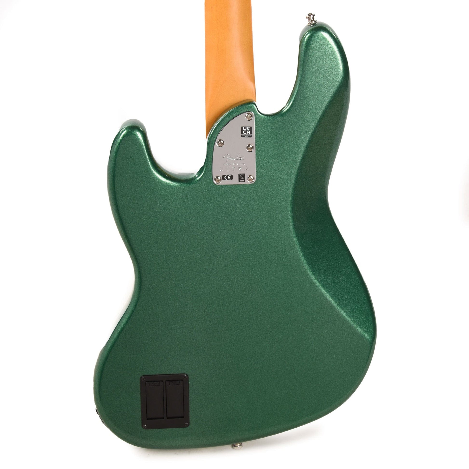Fender American Ultra Jazz Bass Mystic Pine Green w/Ebony Fingerboard, Anodized Gold Pickguard, & Matching Headcap Bass Guitars / 4-String