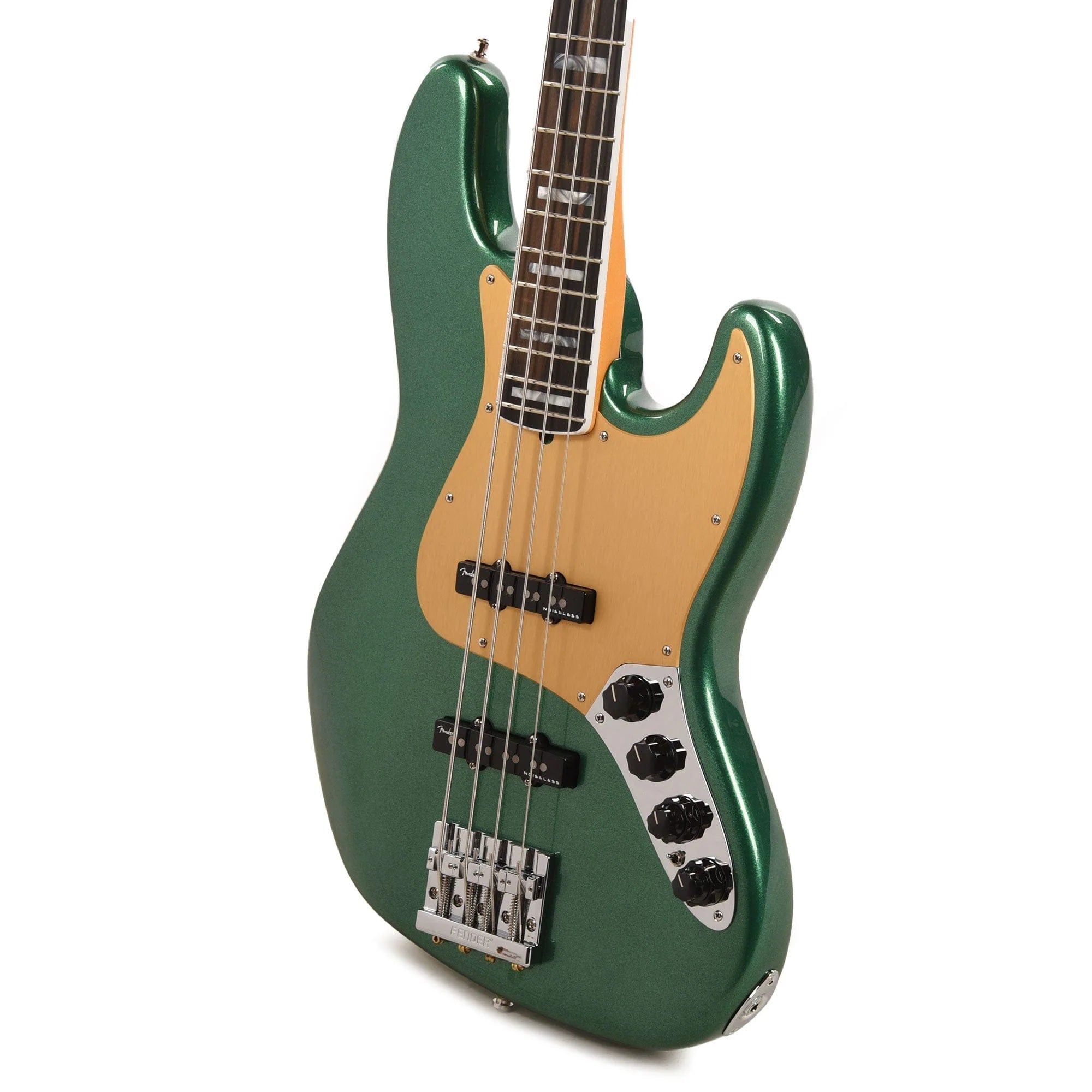 Fender American Ultra Jazz Bass Mystic Pine Green w/Ebony Fingerboard, Anodized Gold Pickguard, & Matching Headcap Bass Guitars / 4-String
