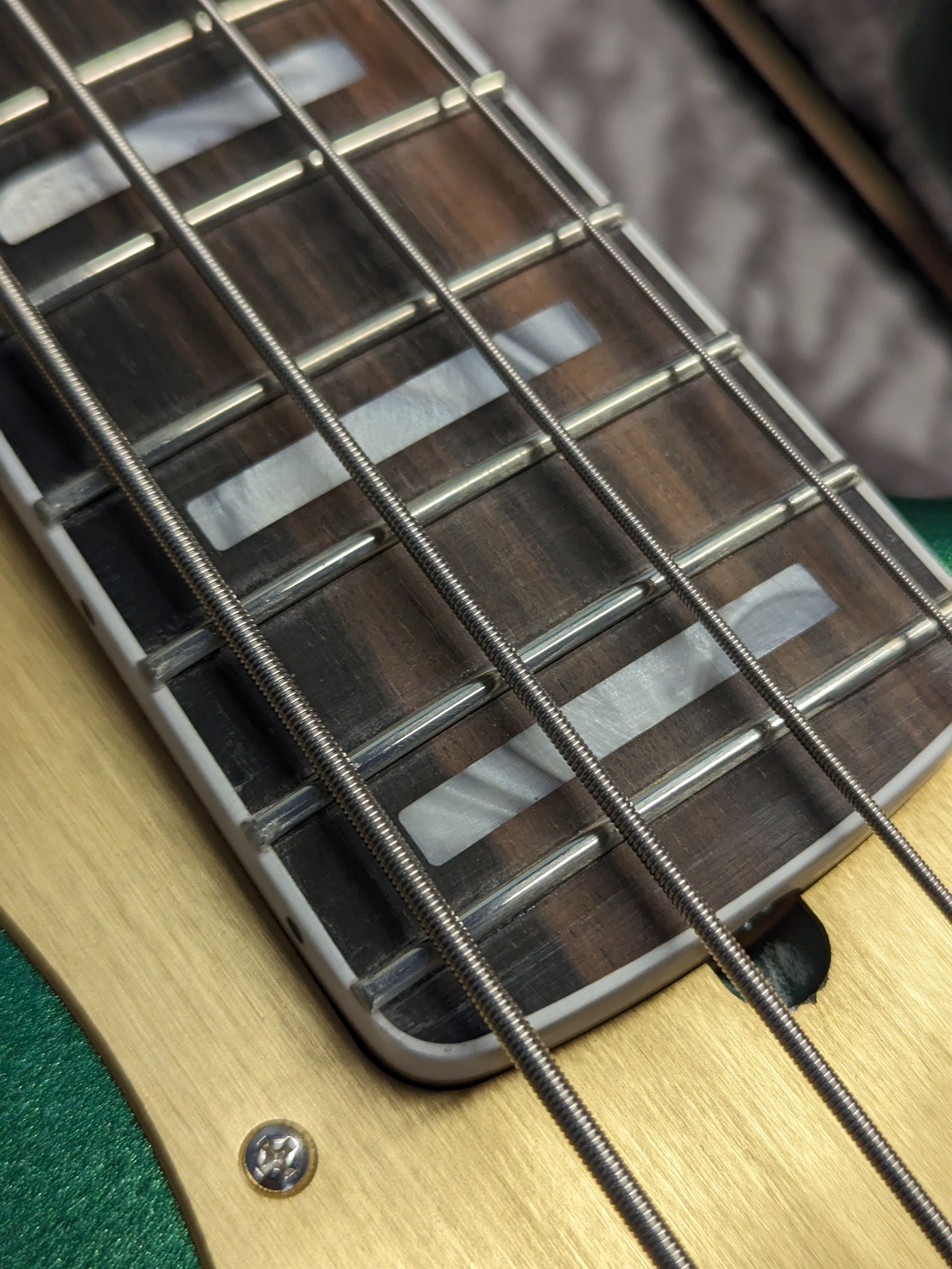 Fender American Ultra Jazz Bass Mystic Pine Green w/Ebony Fingerboard, Anodized Gold Pickguard, & Matching Headcap Bass Guitars / 4-String
