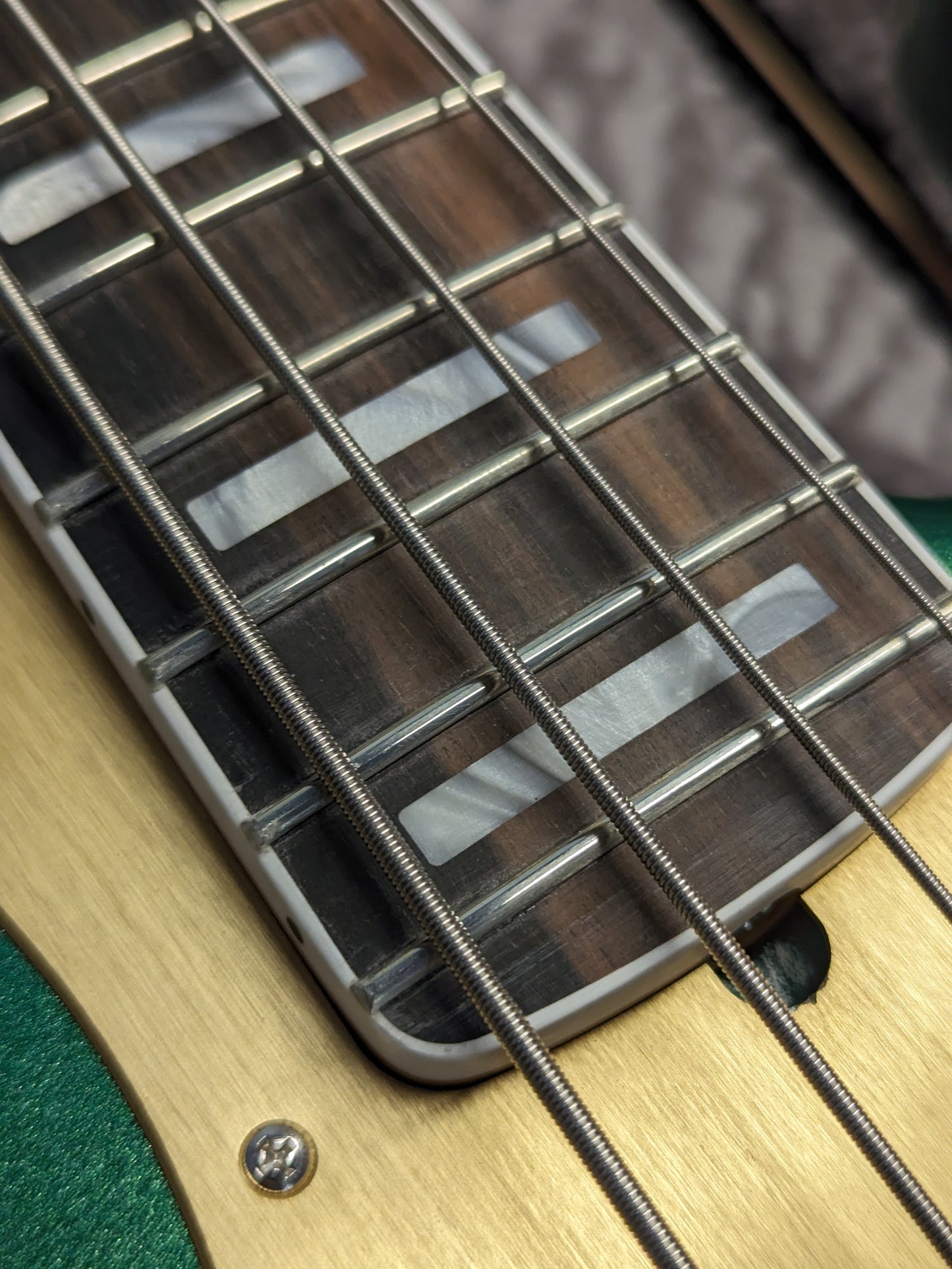 Fender American Ultra Jazz Bass Mystic Pine Green w/Ebony Fingerboard, Anodized Gold Pickguard, & Matching Headcap Bass Guitars / 4-String