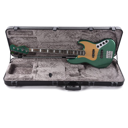 Fender American Ultra Jazz Bass Mystic Pine Green w/Ebony Fingerboard, Anodized Gold Pickguard, & Matching Headcap Bass Guitars / 4-String