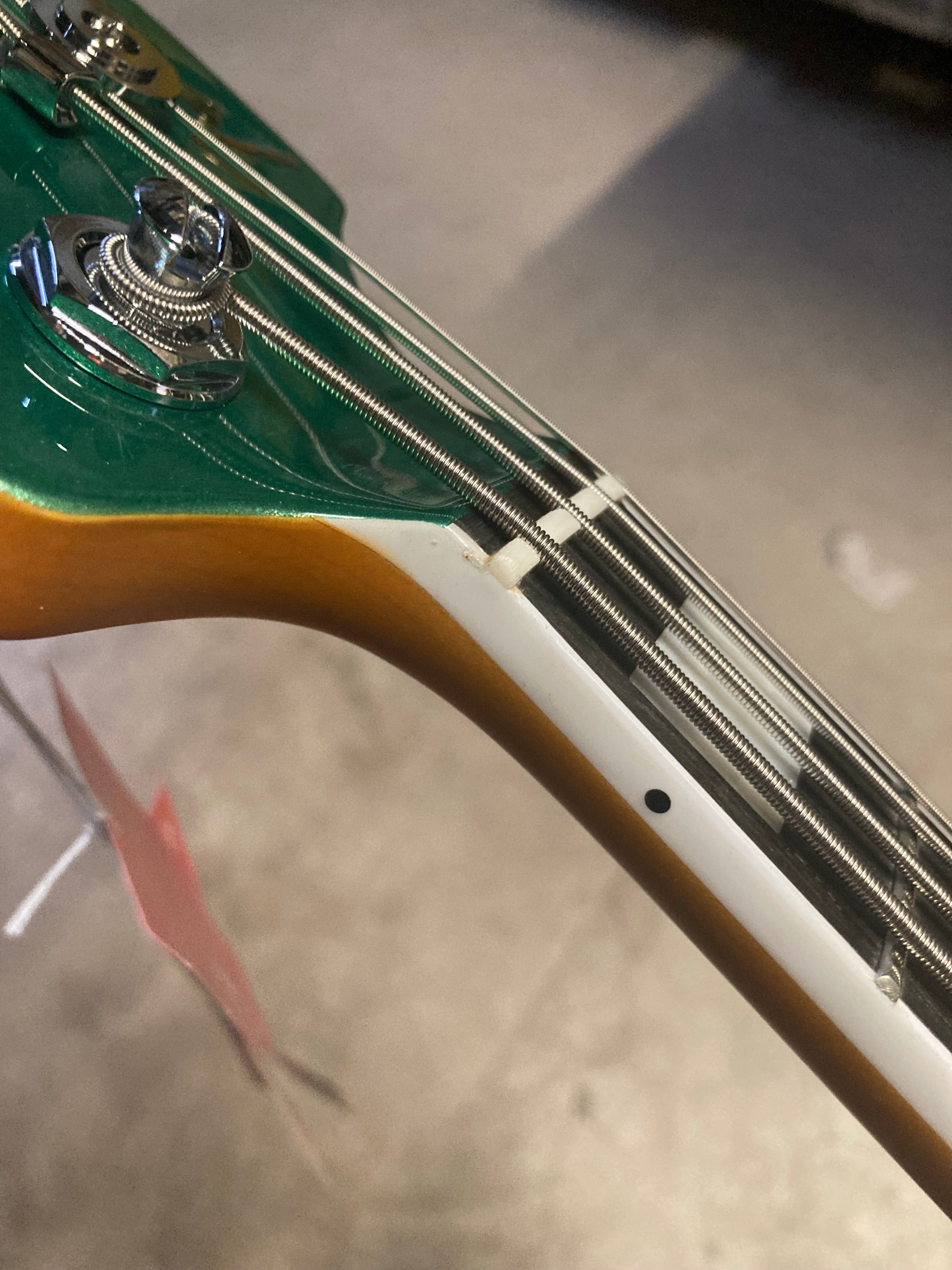 Fender American Ultra Jazz Bass Mystic Pine Green w/Ebony Fingerboard, Anodized Gold Pickguard, & Matching Headcap Bass Guitars / 4-String