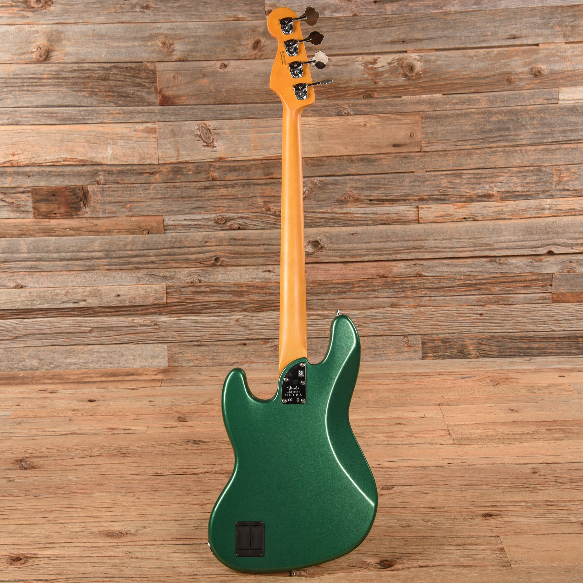 Fender American Ultra Jazz Bass Mystic Pine Green w/Ebony Fingerboard, Anodized Gold Pickguard, & Matching Headcap Bass Guitars / 4-String